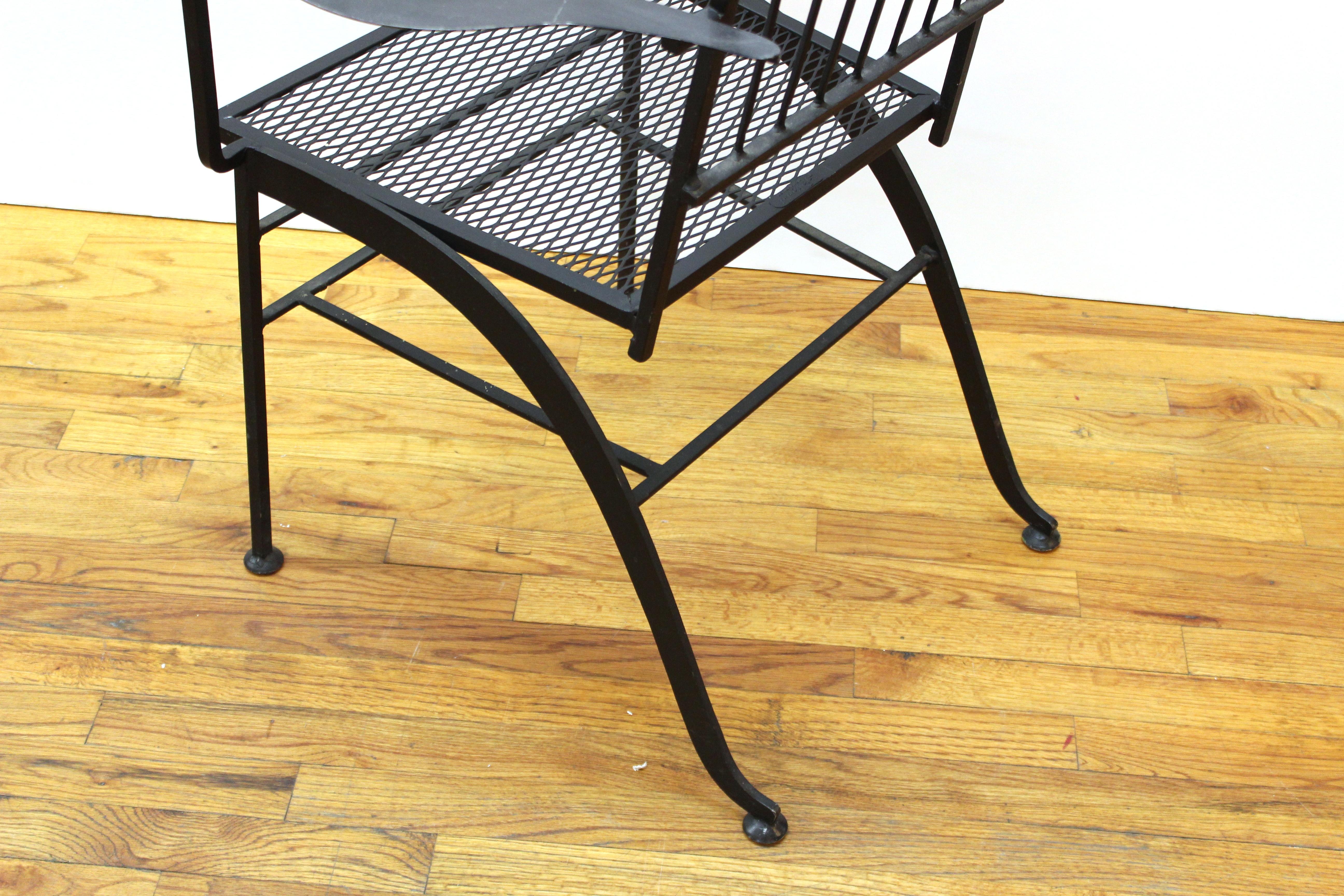 John Salterini For Woodard Mid-Century Modern Iron Patio Chairs 3