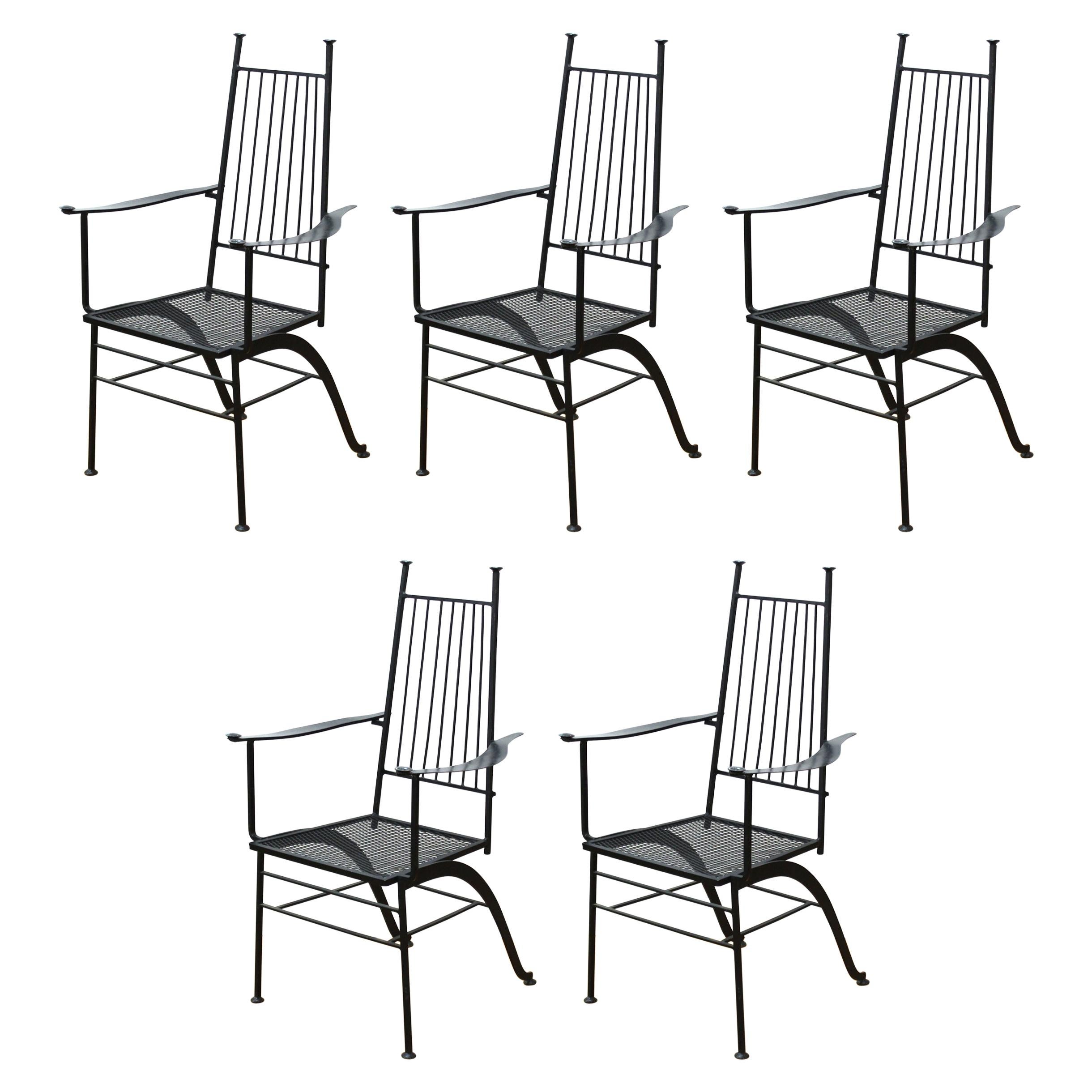 John Salterini For Woodard Mid-Century Modern Iron Patio Chairs