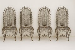 John Salterini High-Back Hearts Peacock Chairs (Four Matching)