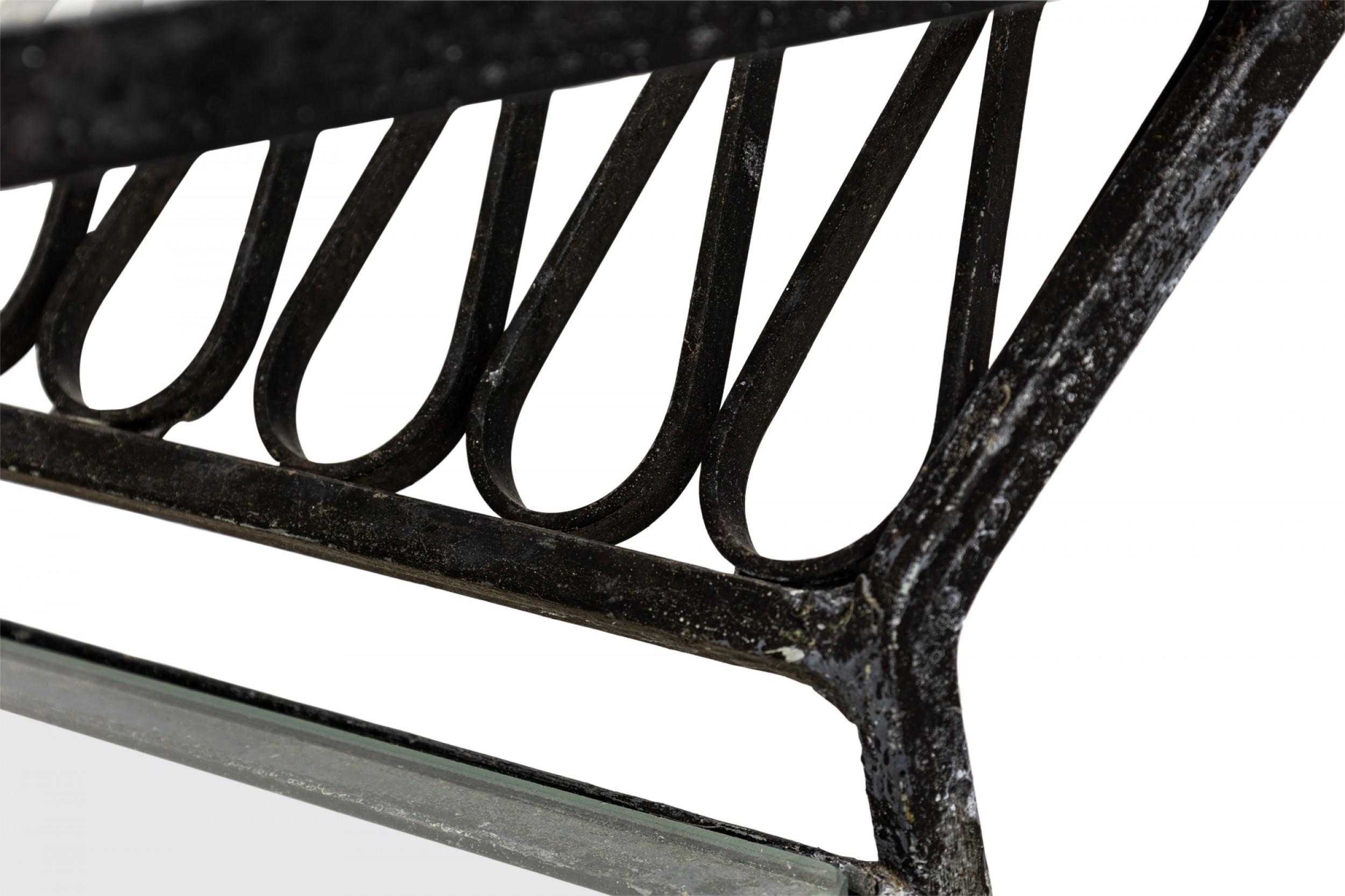 John Salterini Midcentury Two-Tiered Wrought Iron and Glass Side Tables For Sale 6