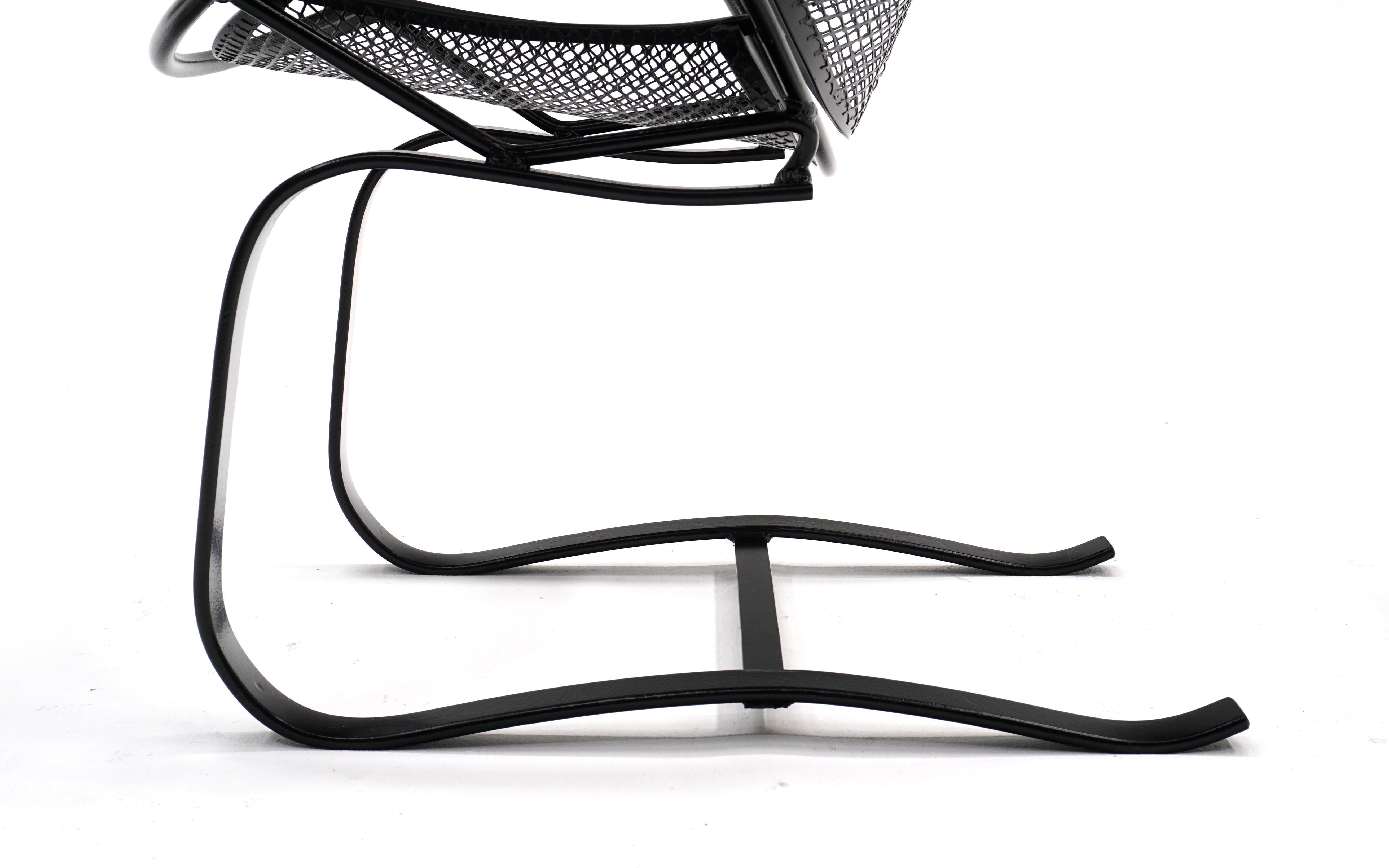 Mid-20th Century John Salterini Patio Springer Lounge Chairs, Restored, Satin Black