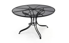 John Salterini Round Patio Dining Table, Restored, Satin Black