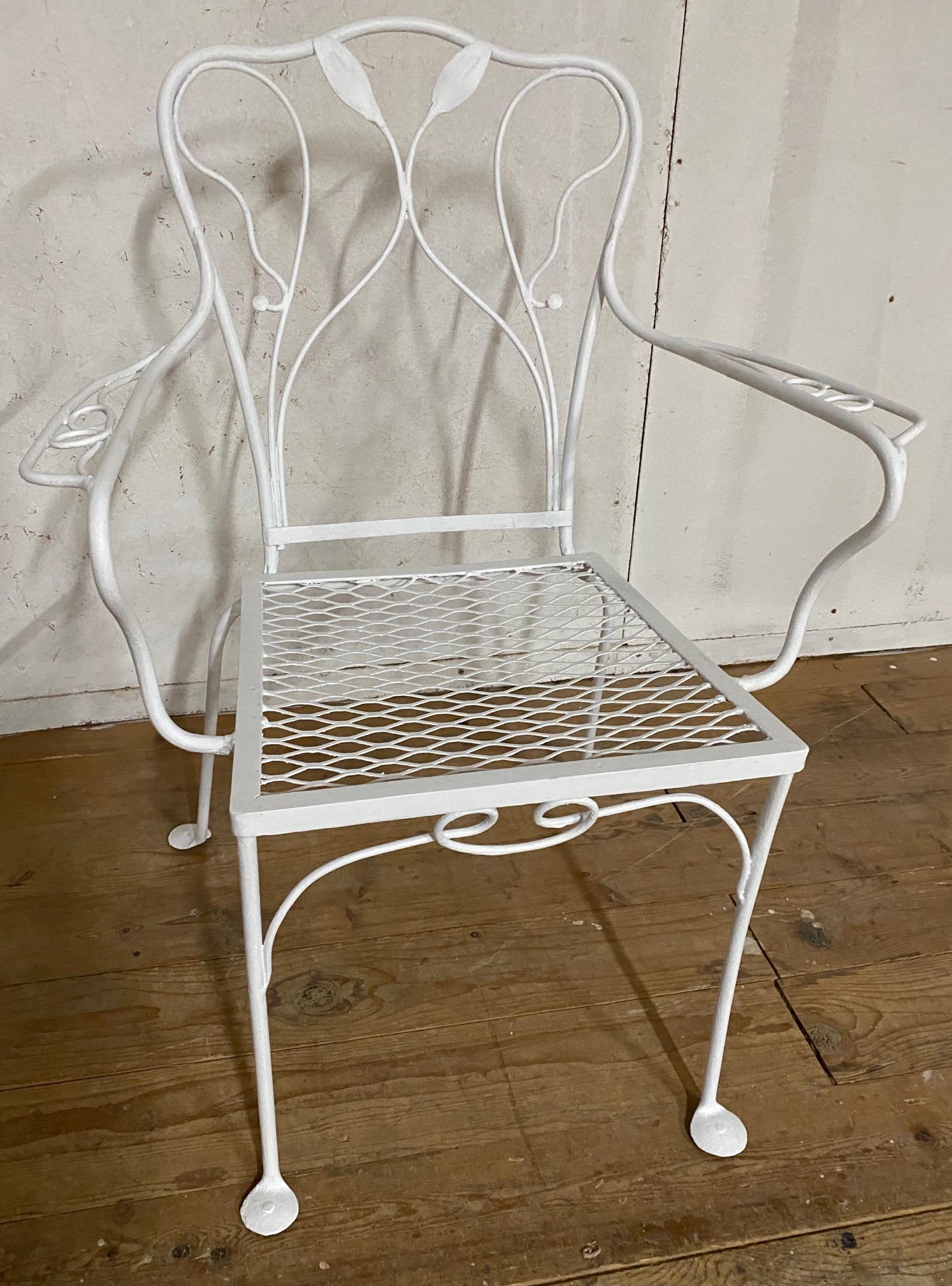 Mid-Century Modern John Salterini Style Maple Leaf Garden Dining Arm Chair For Sale