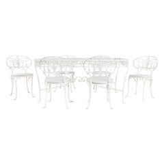 Suite de salle à manger de jardin sept pièces de style John Salterini