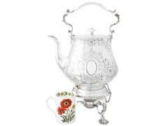 Victorian Sterling Silver Spirit Kettle by John Samuel Hunt