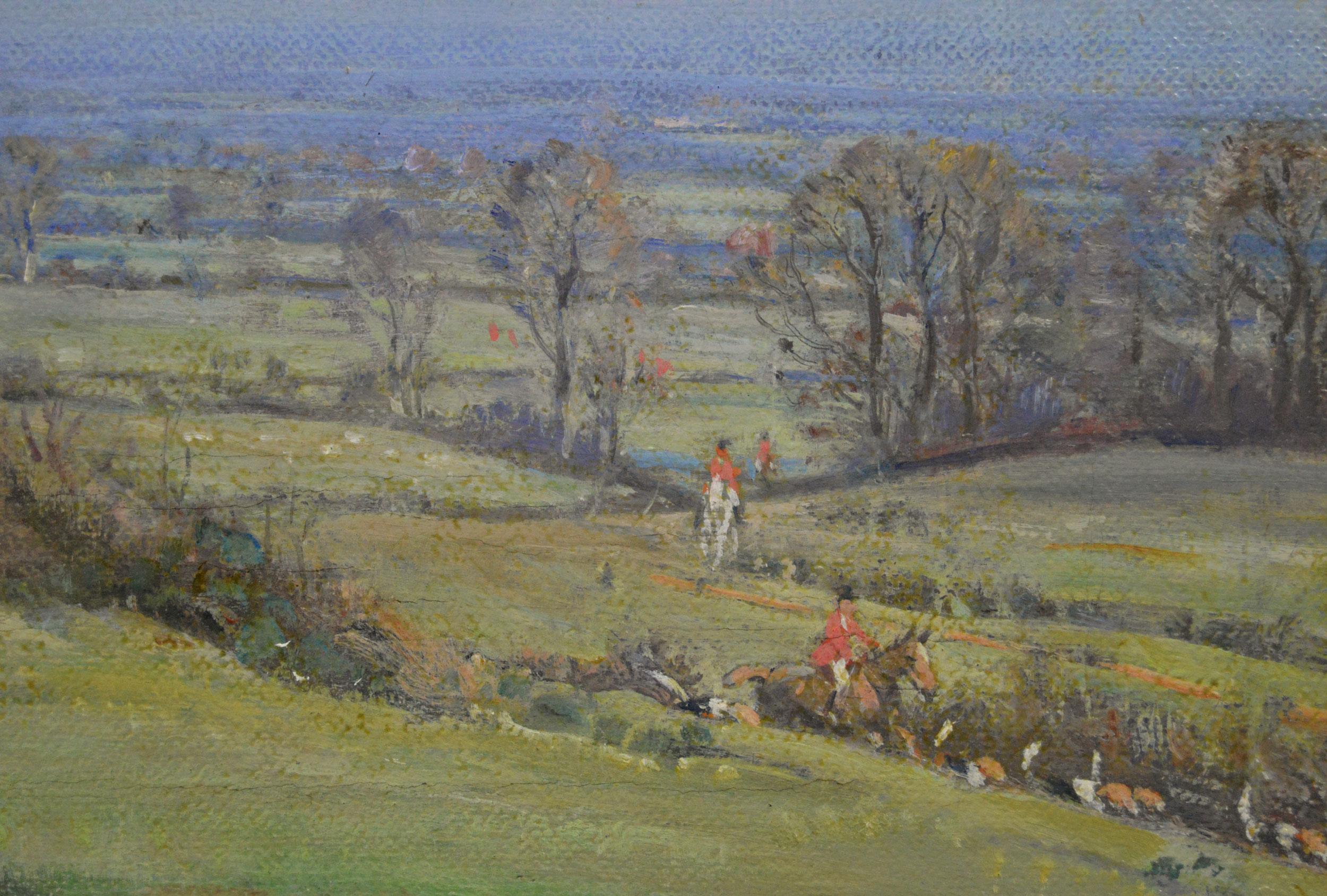 John Sanderson-Wells
Britannique, (1872-1955)
La terre à l'état brut
Huile sur toile, signée
Taille de l'image : 15.5 pouces x 23.5 pouces 
Dimensions, y compris le cadre : 21,75 pouces x 29,75 pouces

Un tableau sportif bien peint d'un chasseur et