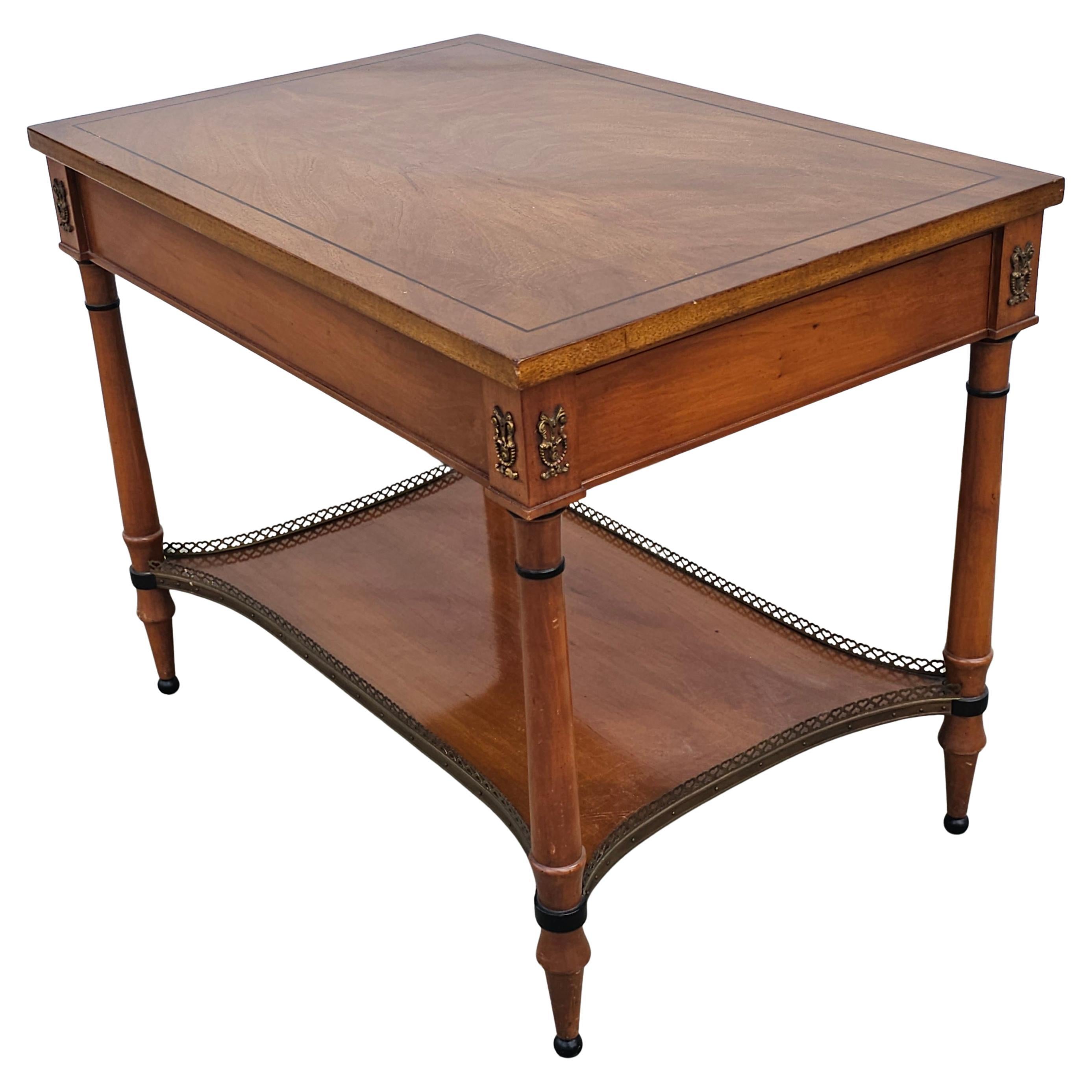 John Scalia for Schmieg & Kotzian Galleried Mahogany Single Drawer Side Table