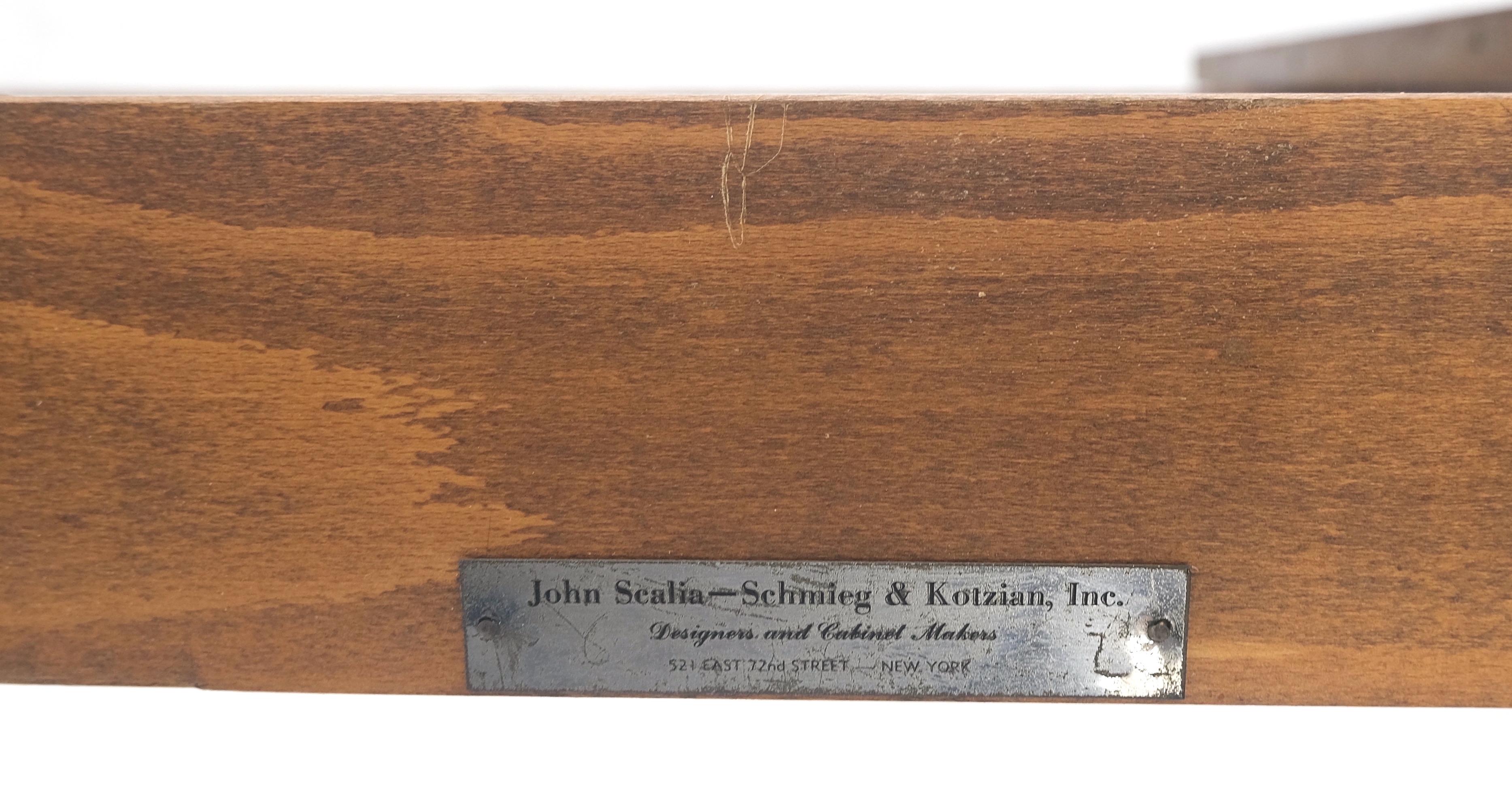 John Scalia Schmieg & Kotzian Mahogany Double Pedestal Dining Table Two Leaves 2
