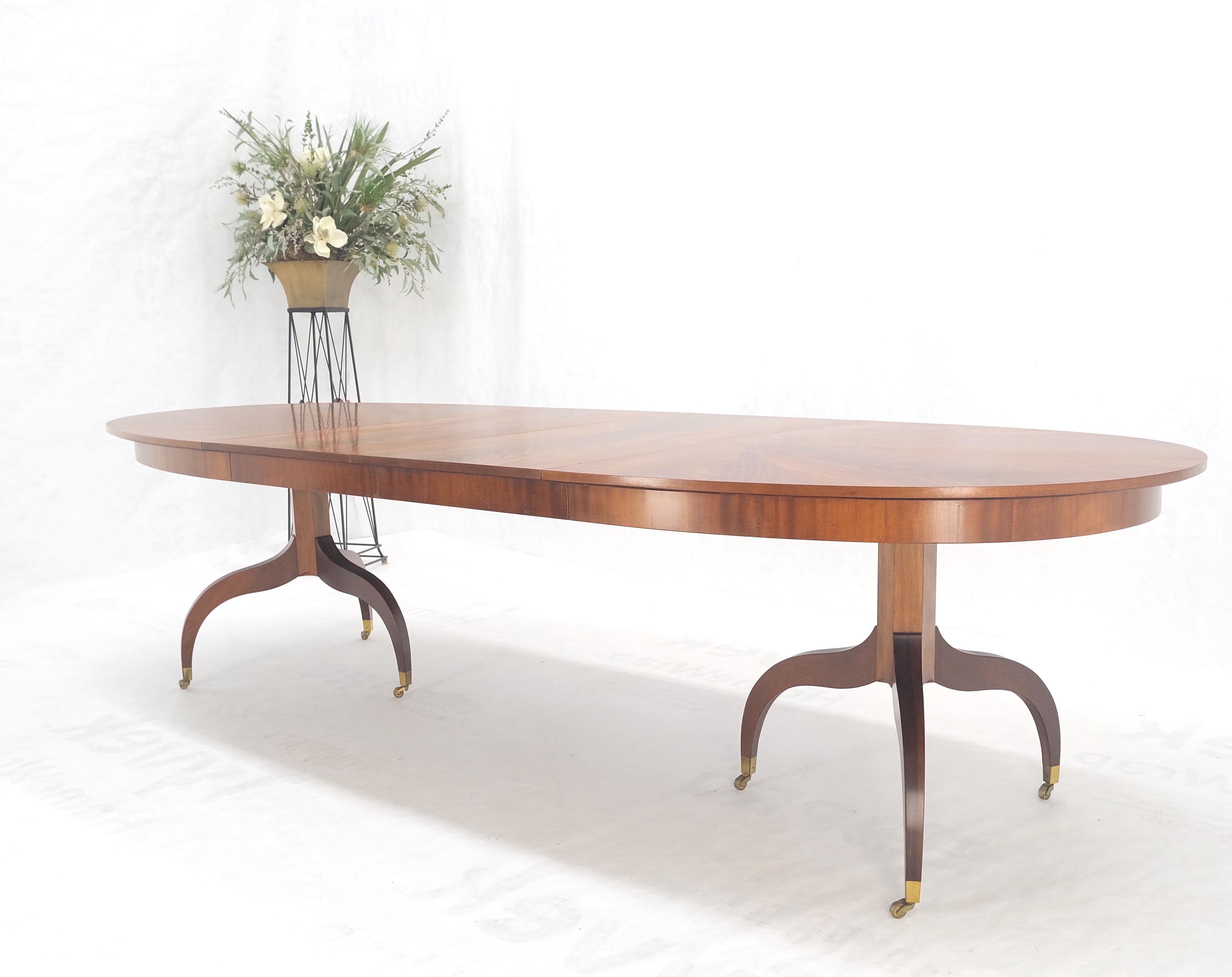 John Scalia Schmieg & Kotzian Mahogany Double Pedestal Dining Table Two Leaves 3