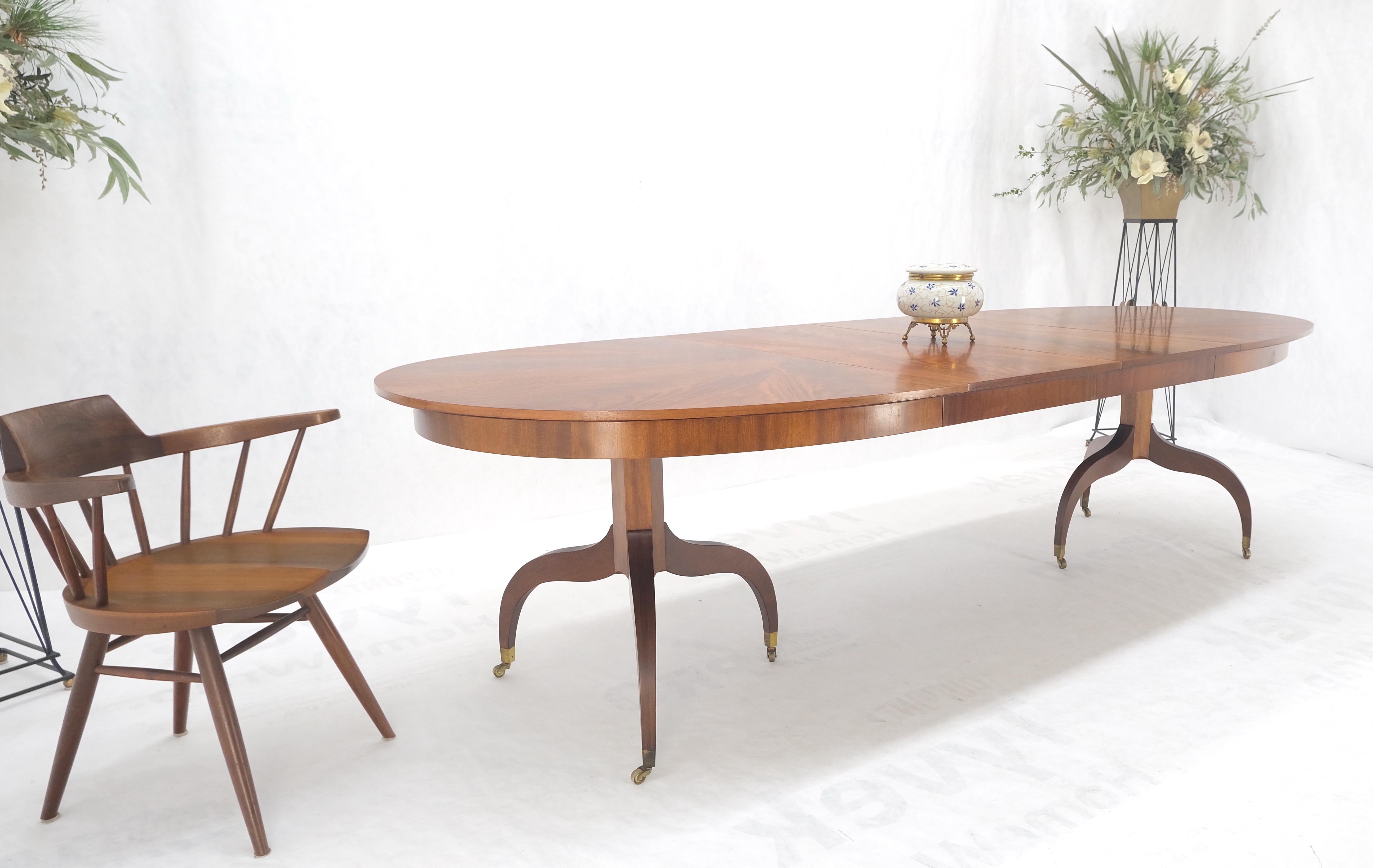 John Scalia Schmieg & Kotzian Mahogany Double Pedestal Dining Table Two Leaves 5