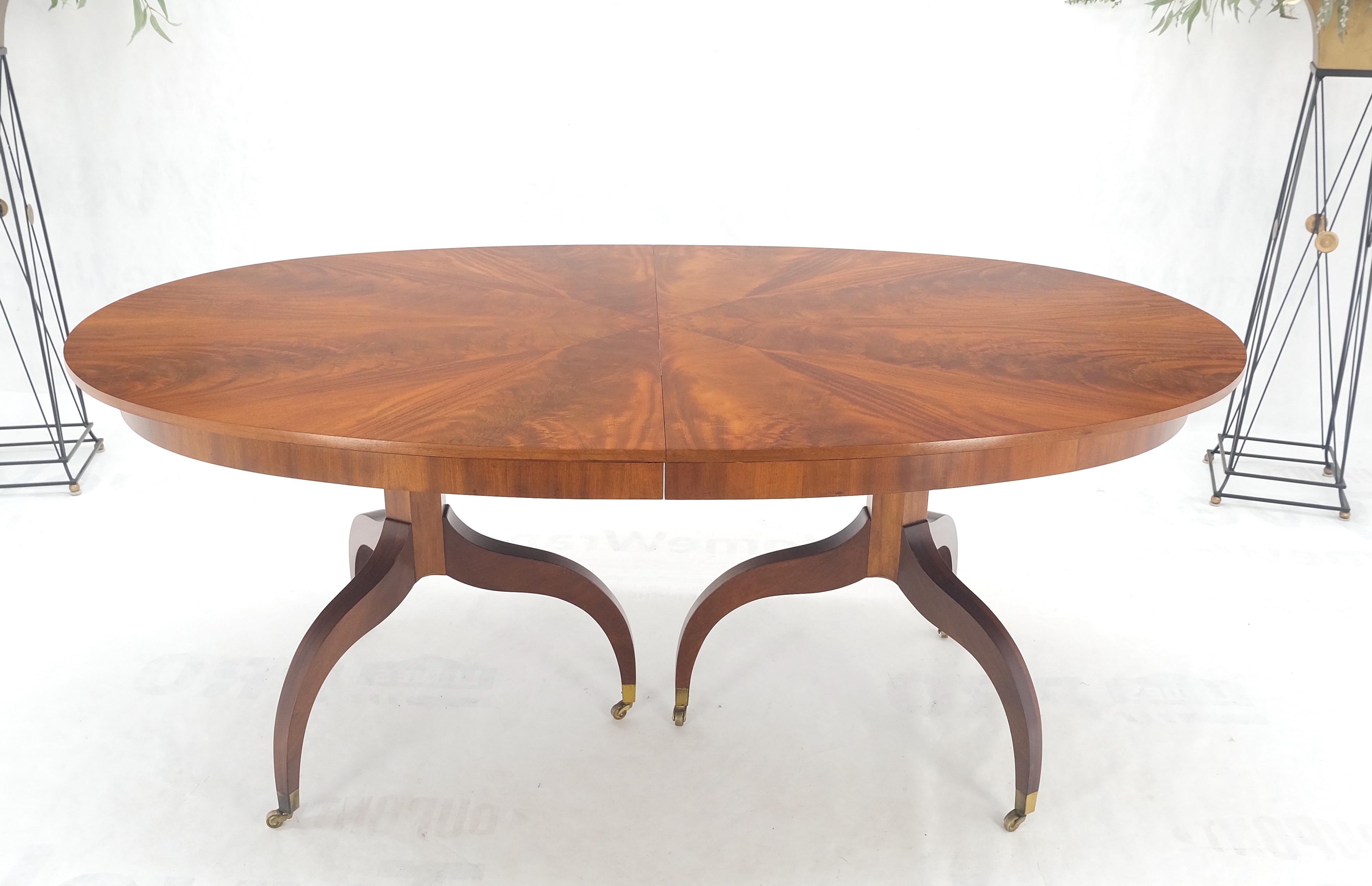 Federal John Scalia Schmieg & Kotzian Mahogany Double Pedestal Dining Table Two Leaves