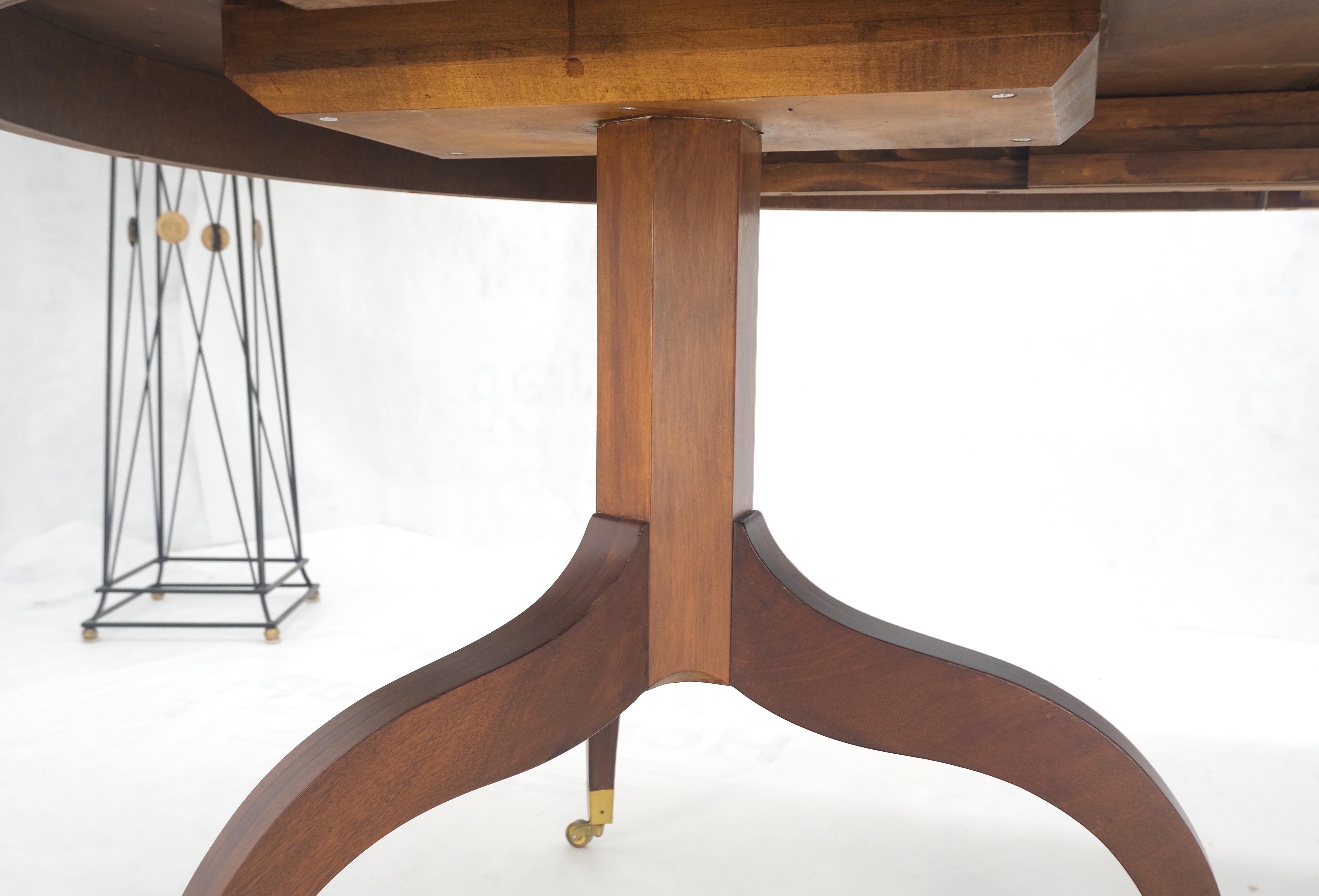 American John Scalia Schmieg & Kotzian Mahogany Double Pedestal Dining Table Two Leaves