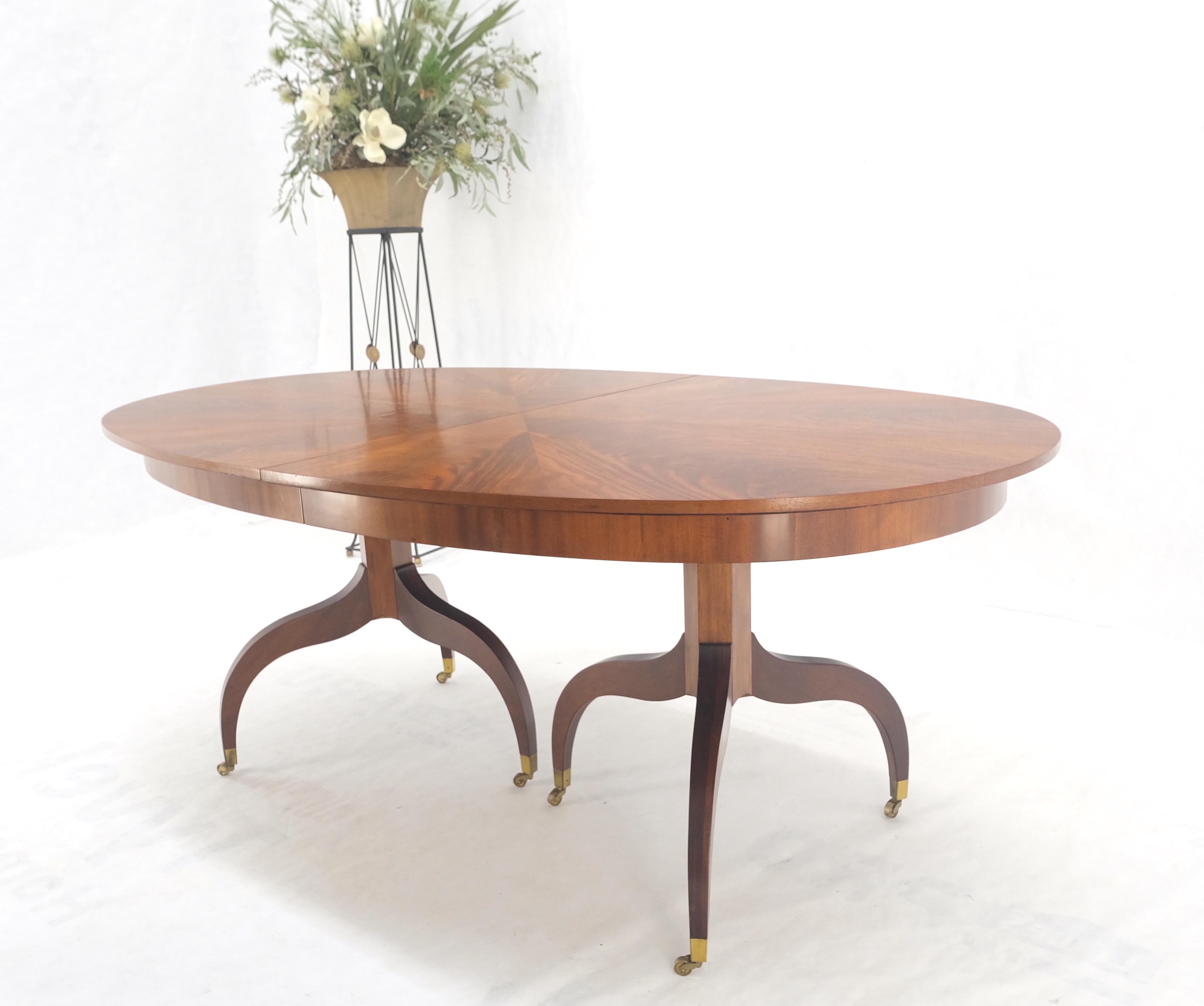 Lacquered John Scalia Schmieg & Kotzian Mahogany Double Pedestal Dining Table Two Leaves