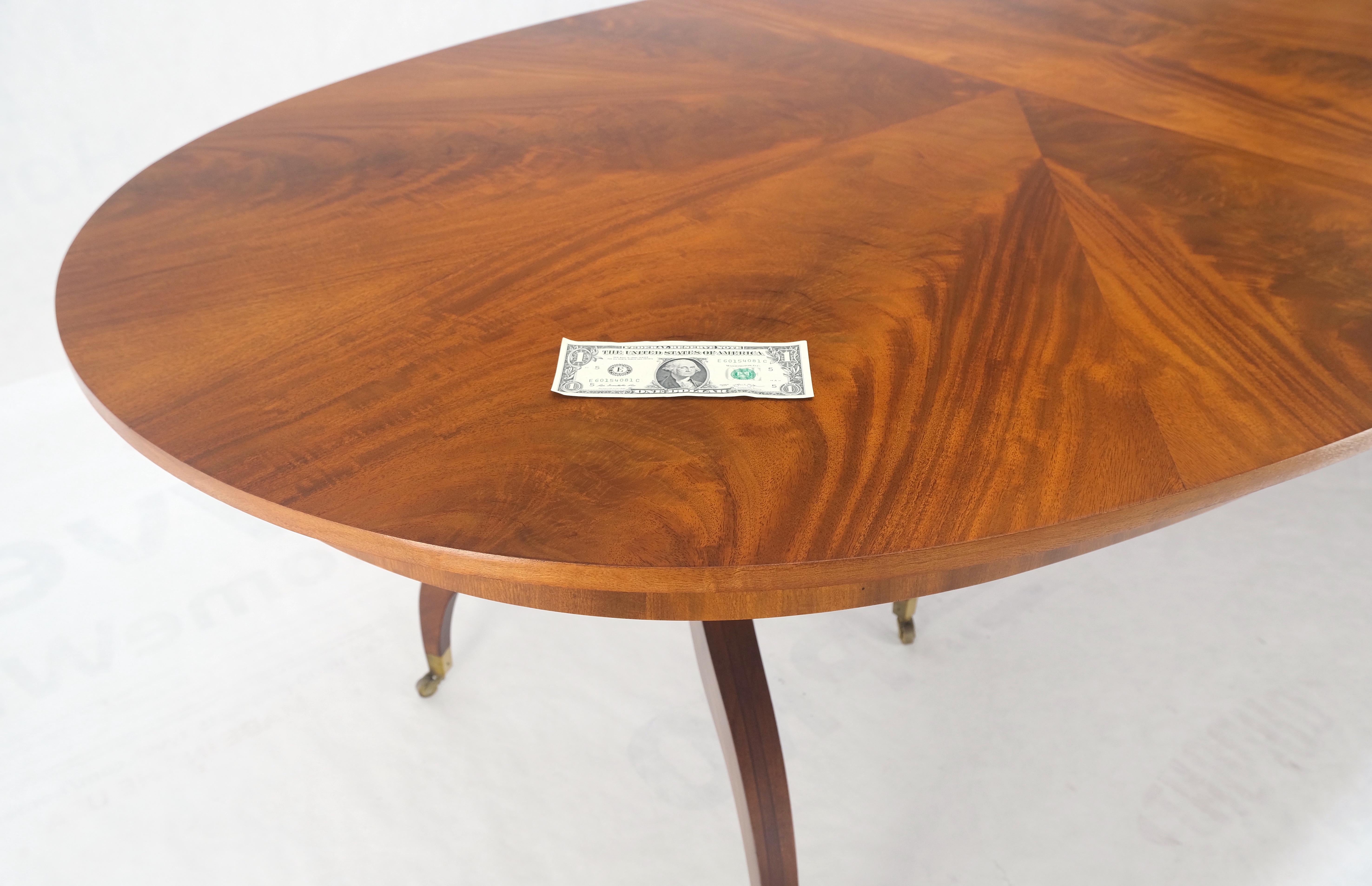 John Scalia Schmieg & Kotzian Mahogany Double Pedestal Dining Table Two Leaves In Good Condition In Rockaway, NJ