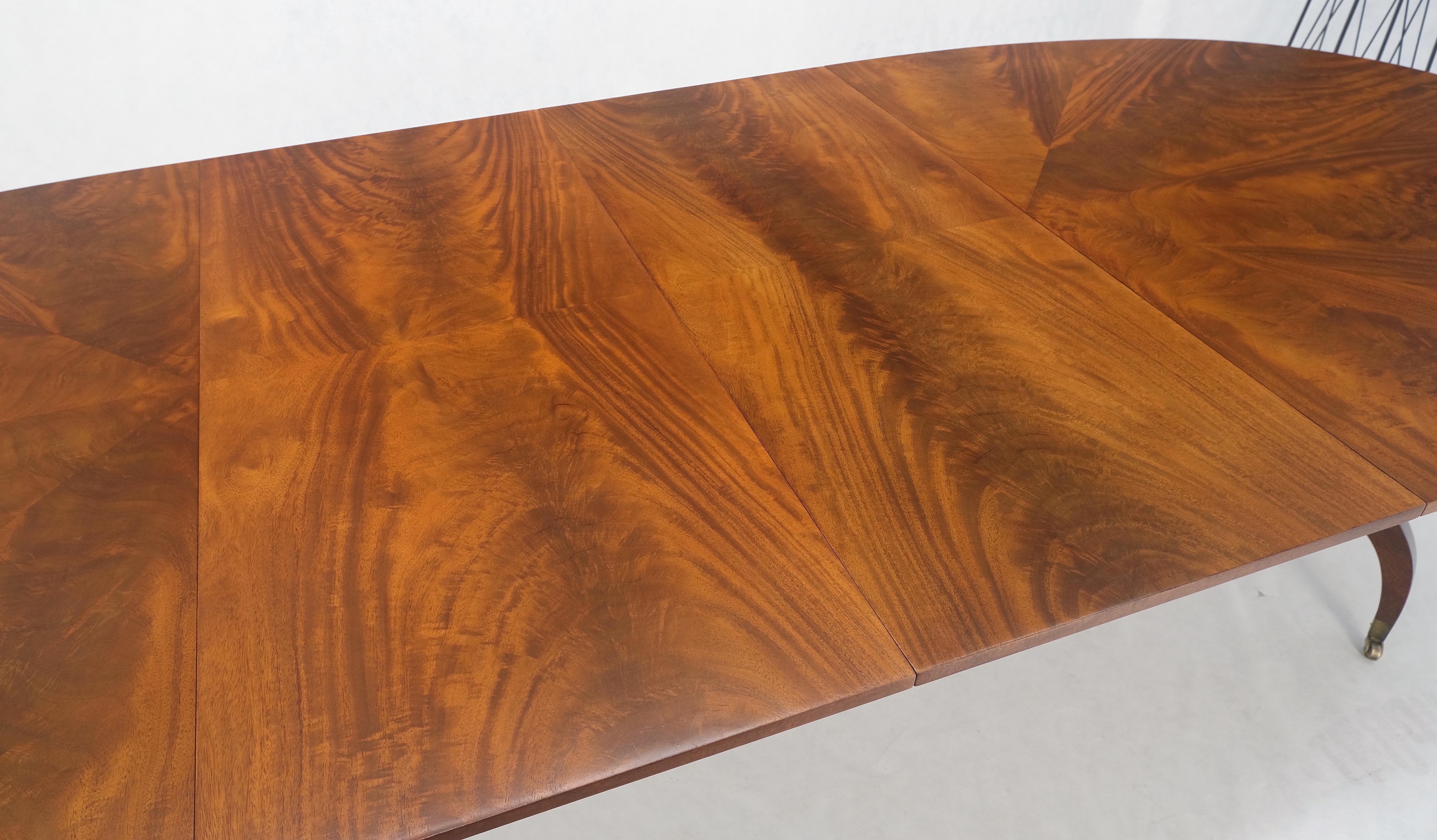 Brass John Scalia Schmieg & Kotzian Mahogany Double Pedestal Dining Table Two Leaves