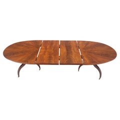 John Scalia Schmieg & Kotzian Mahogany Double Pedestal Dining Table Two Leaves 