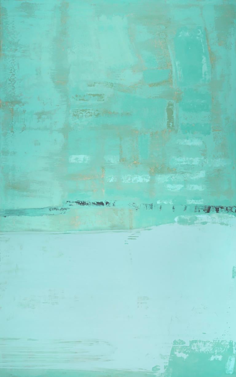 John Scane Abstract Painting - abstract, blues, reproduction,  john scane,