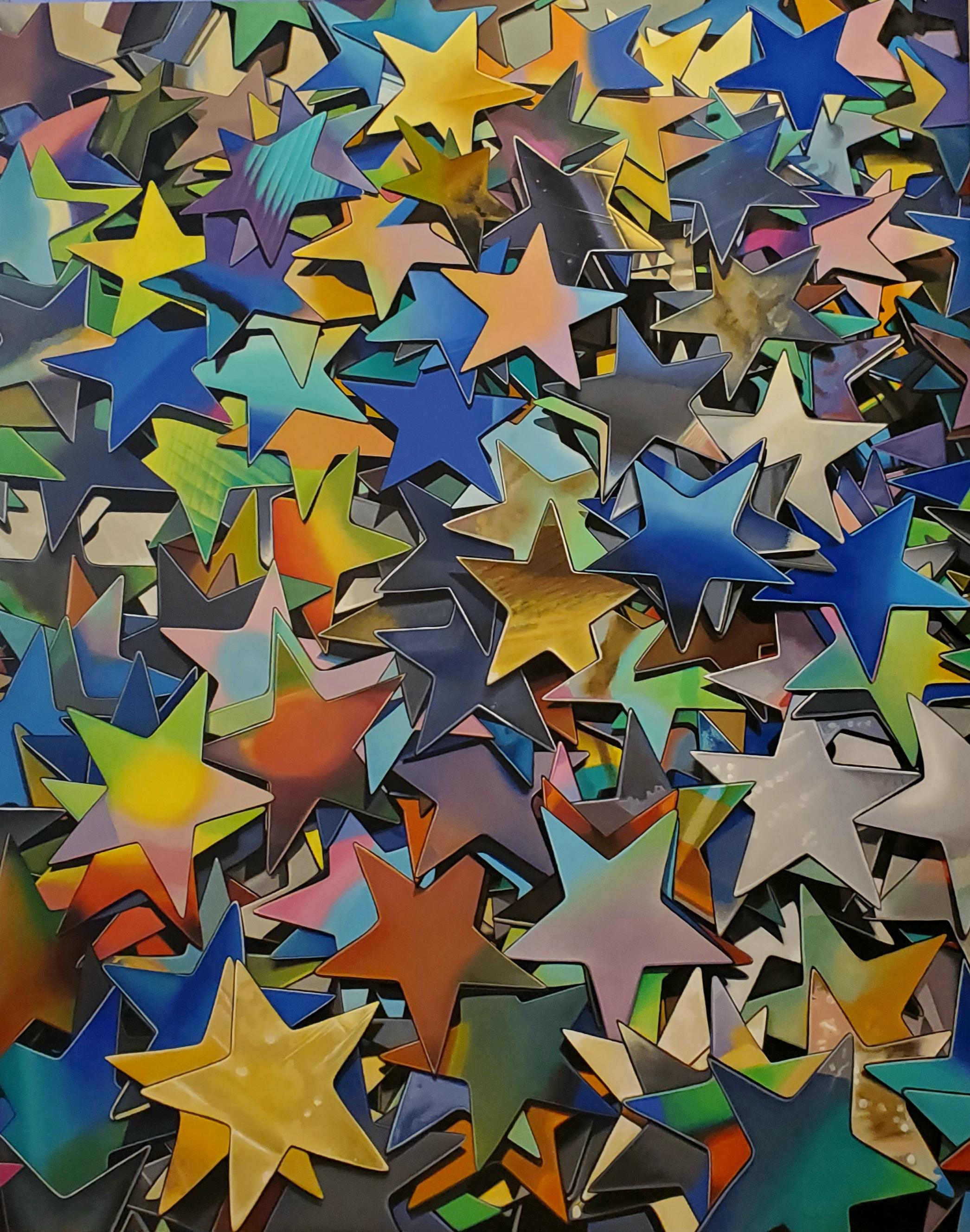 John Schieffer Still-Life Painting - "Star Confetti"