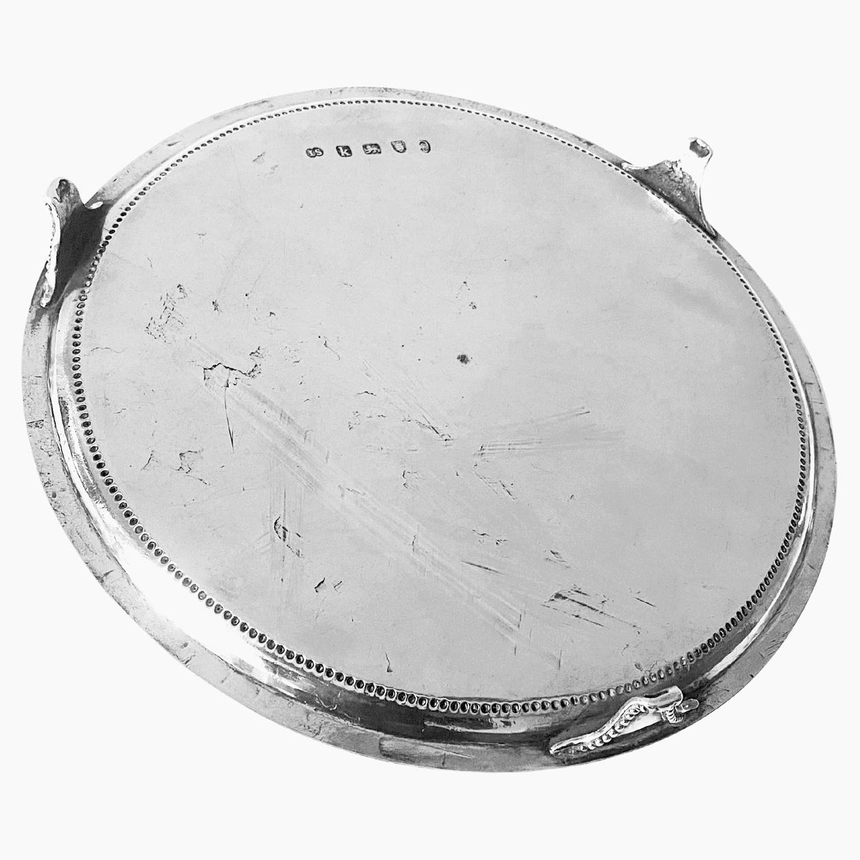 Bandeja de plata georgiana John Scofield Londres 1785 Plata esterlina en venta