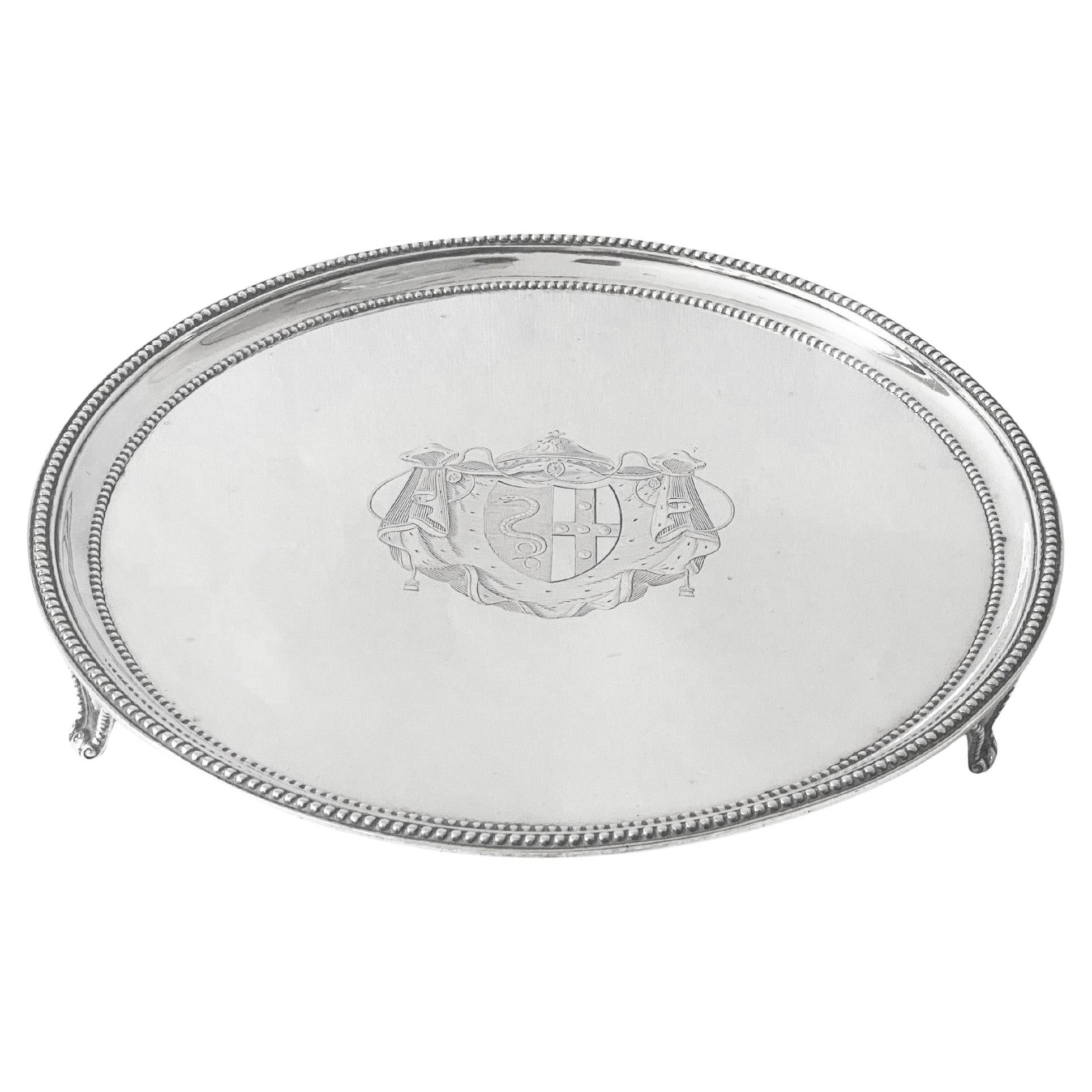 Bandeja de plata georgiana John Scofield Londres 1785