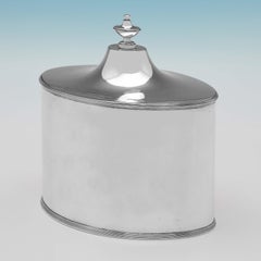 Antike Teedose aus Sterlingsilber von John Scofield, George III., London 1792