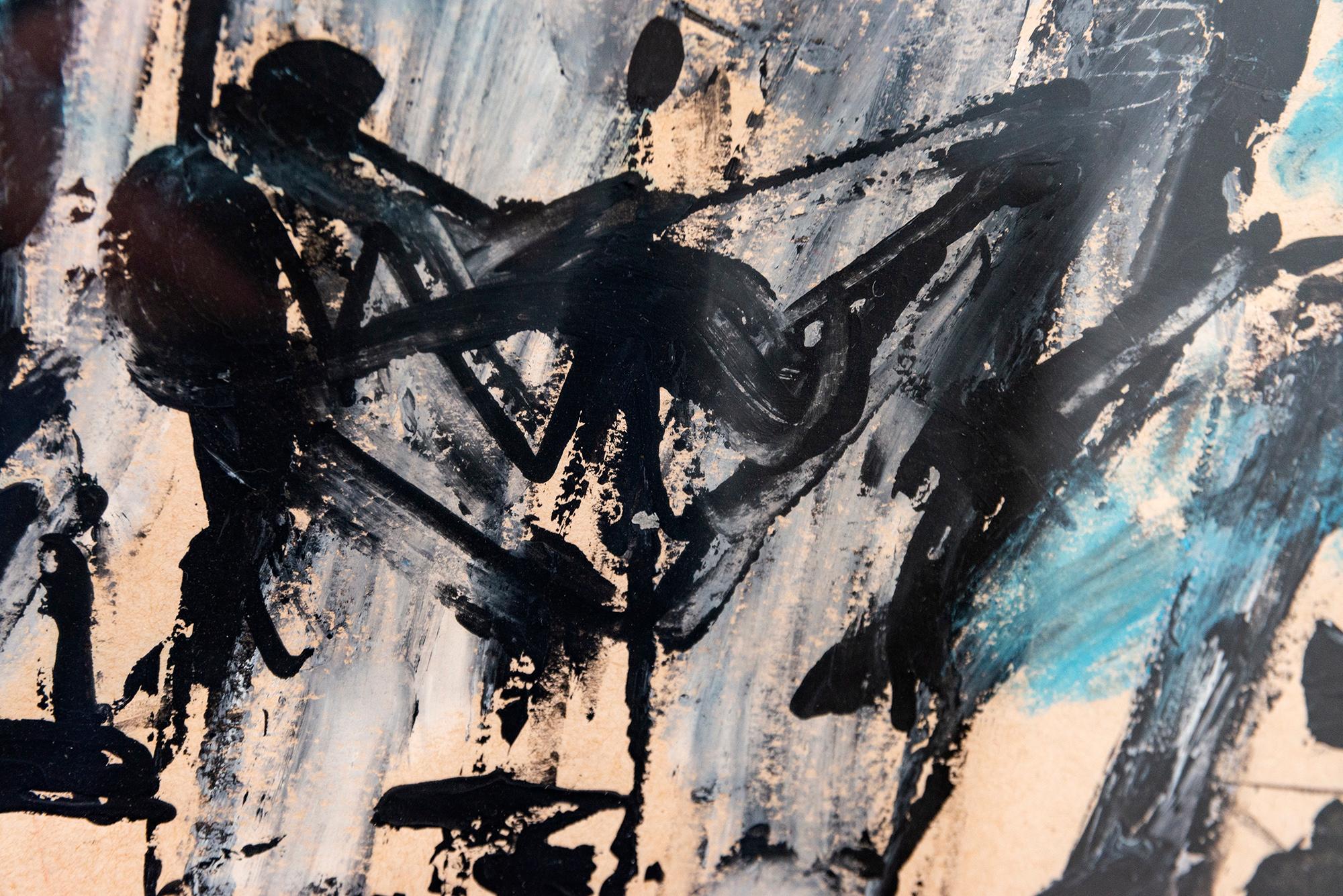 Don Quichotte - figuratif, contemporain, dystopique, acrylique sur papier en vente 6
