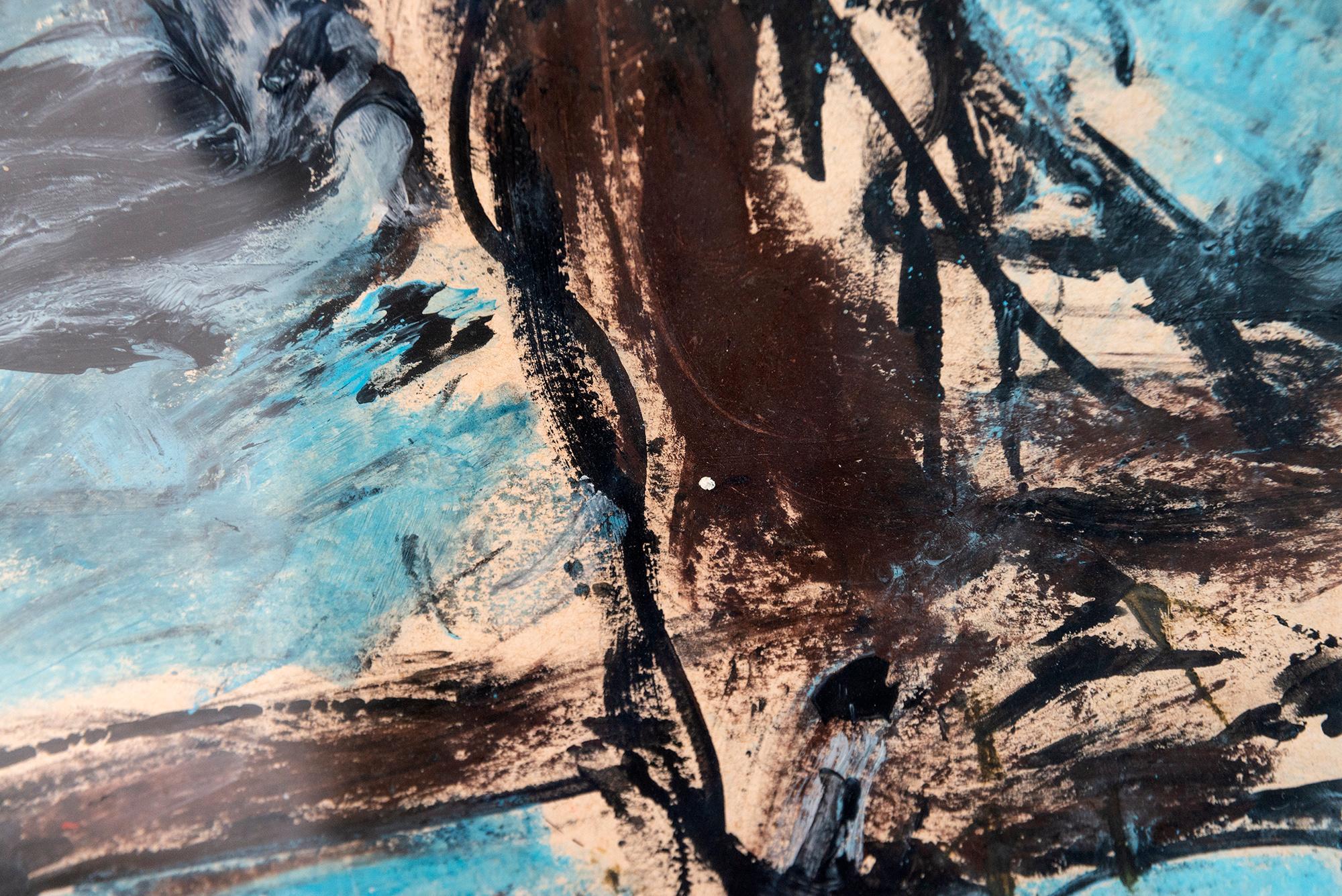Don Quichotte - figuratif, contemporain, dystopique, acrylique sur papier en vente 7