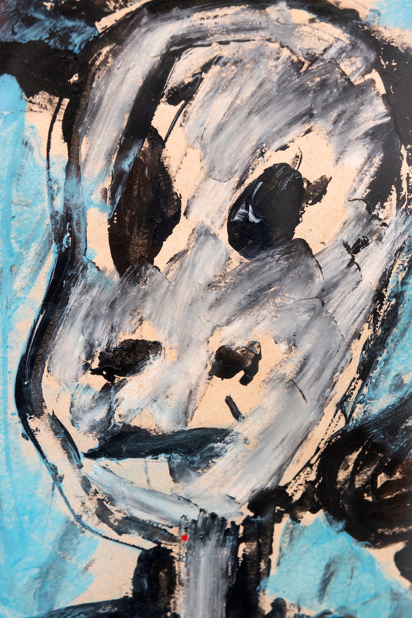 Don Quichotte - figuratif, contemporain, dystopique, acrylique sur papier en vente 2