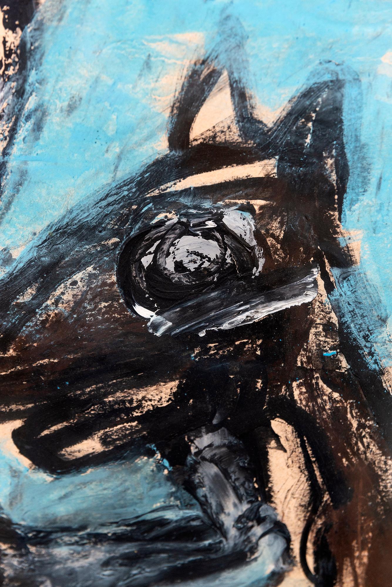 Don Quichotte - figuratif, contemporain, dystopique, acrylique sur papier en vente 3
