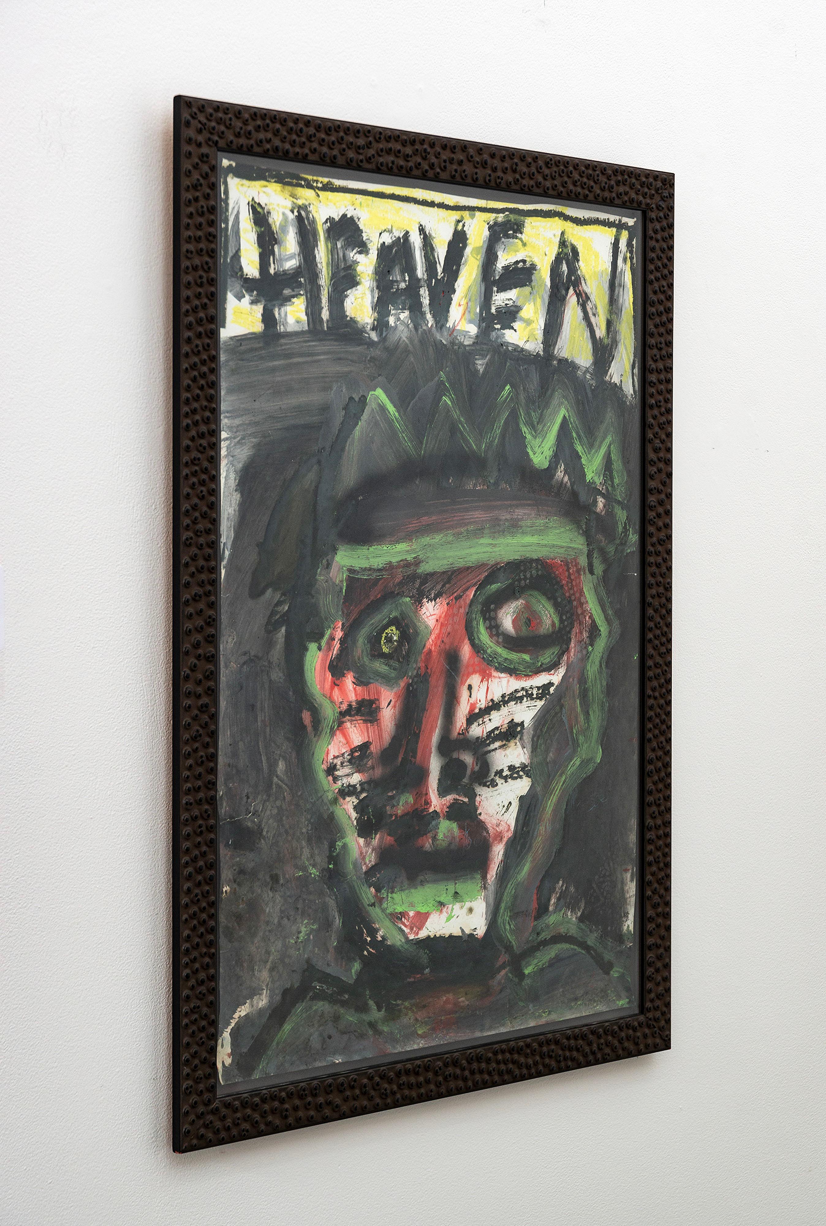 Heaven - figurative, contemporary, dystopian, acrylic on paper - Painting by John Scott