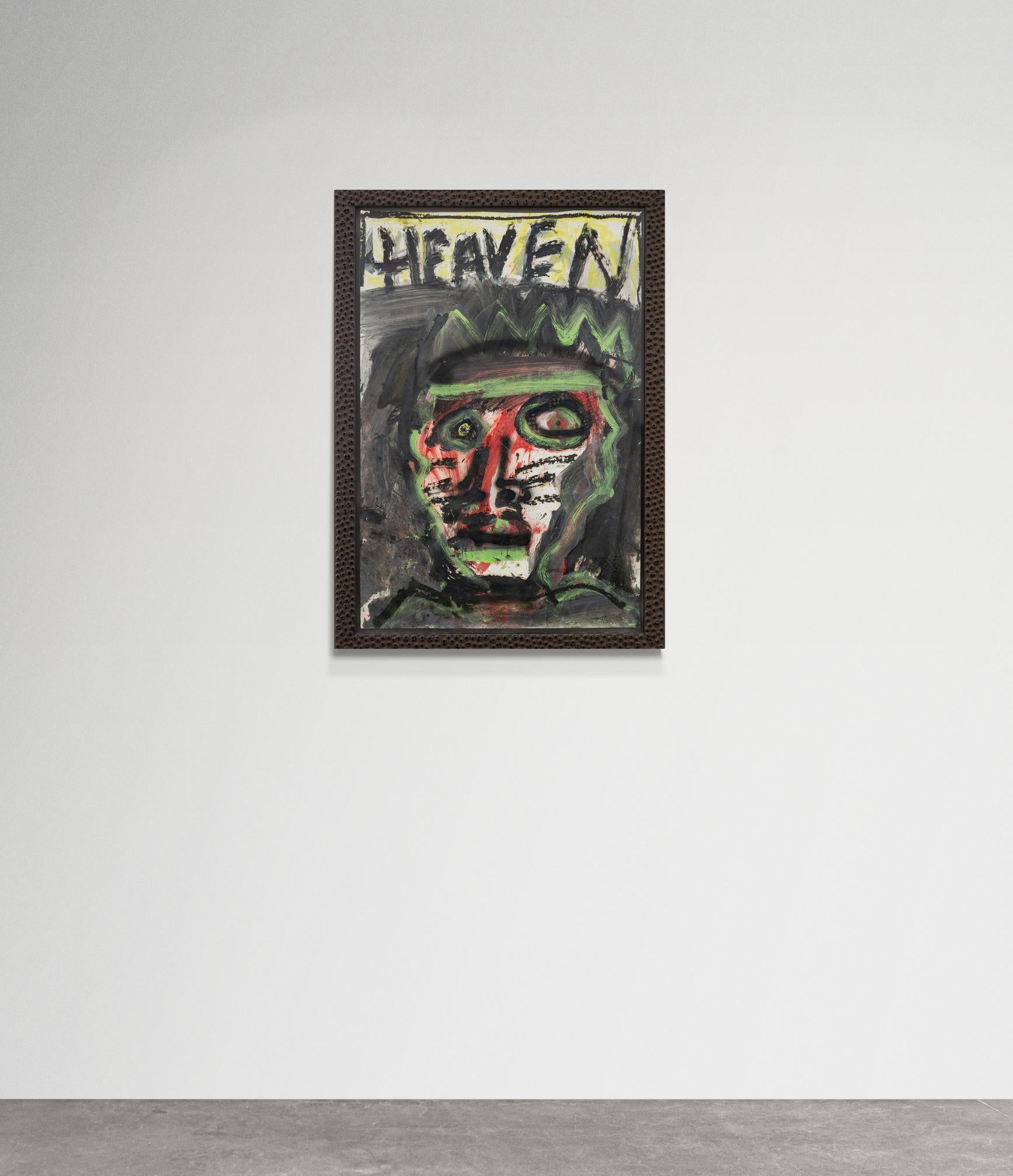 Heaven - figurative, contemporary, dystopian, acrylic on paper - Contemporary Painting by John Scott
