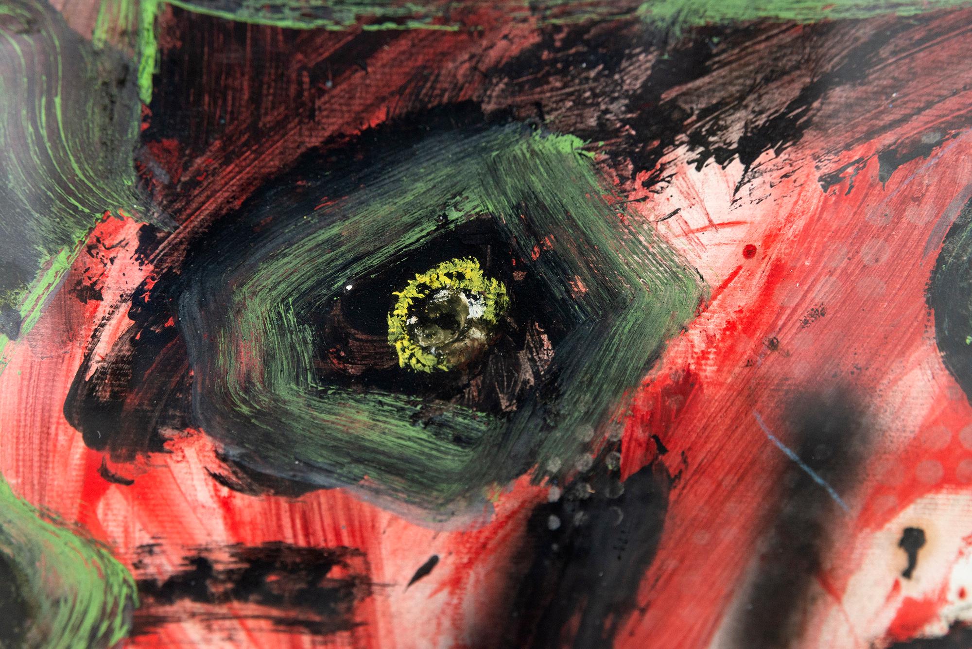 Heaven - figurative, contemporary, dystopian, acrylic on paper For Sale 2