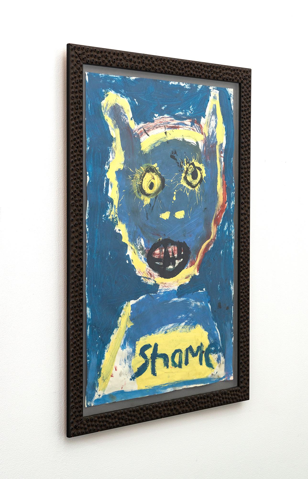 Shame - figuratif, contemporain, dystopique, acrylique sur papier - Contemporain Painting par John Scott