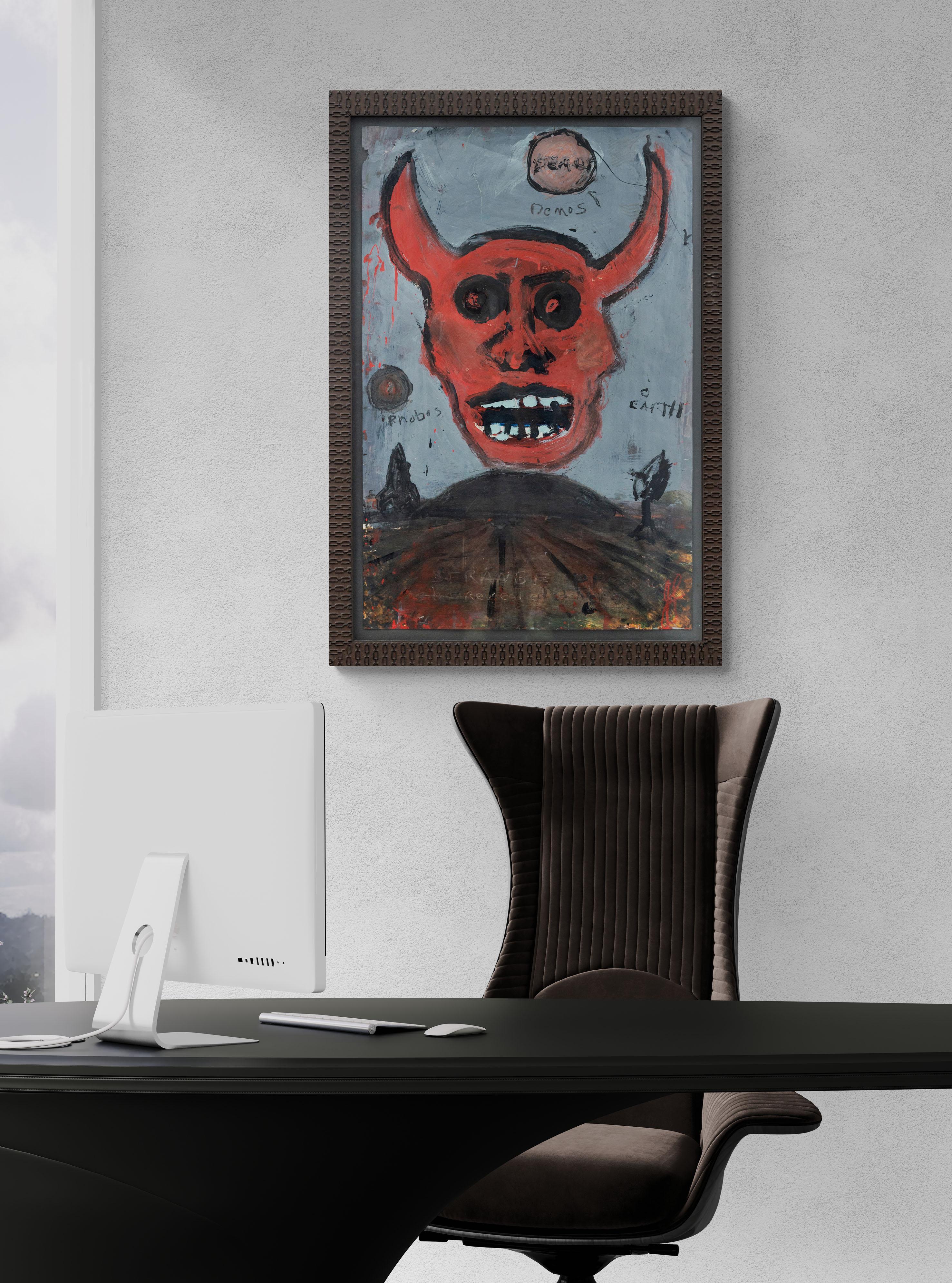 The Devil - figuratif, contemporain, dystopique, acrylique sur papier en vente 8