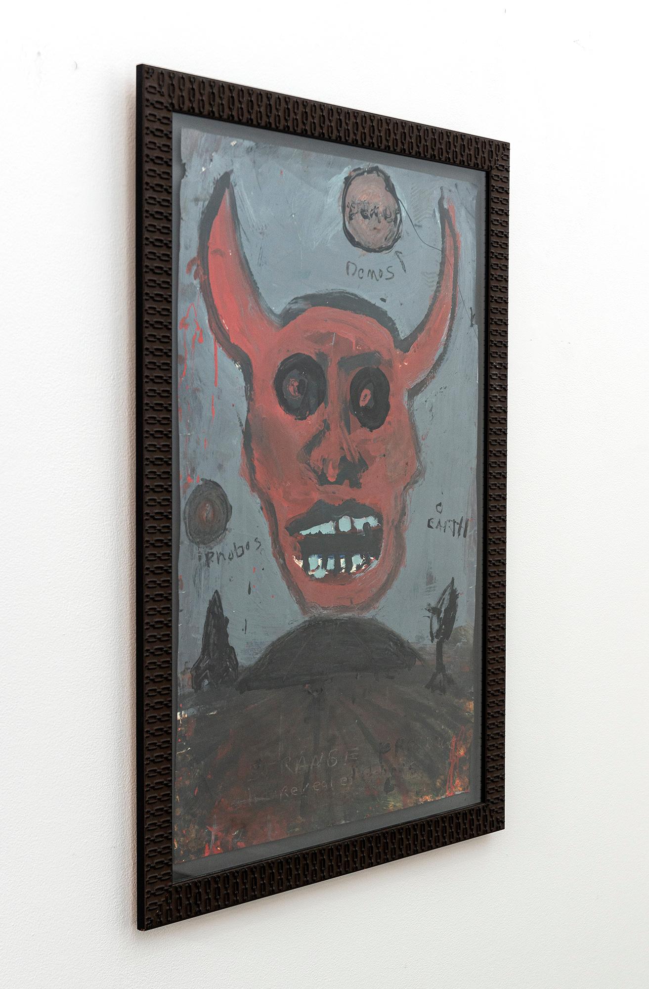 The Devil - figuratif, contemporain, dystopique, acrylique sur papier - Contemporain Painting par John Scott