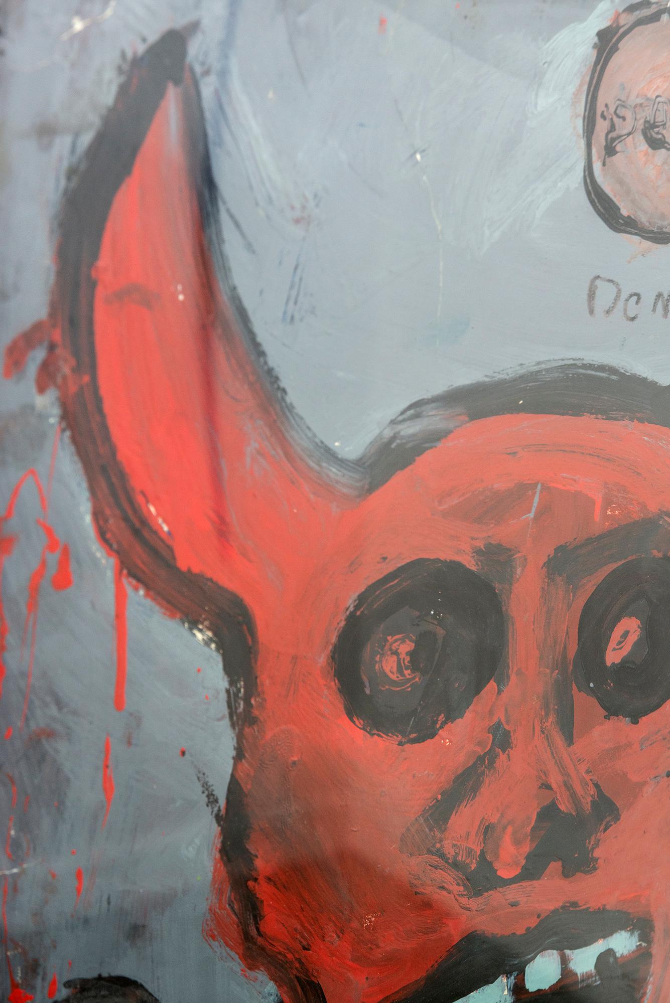 The Devil - figuratif, contemporain, dystopique, acrylique sur papier en vente 1