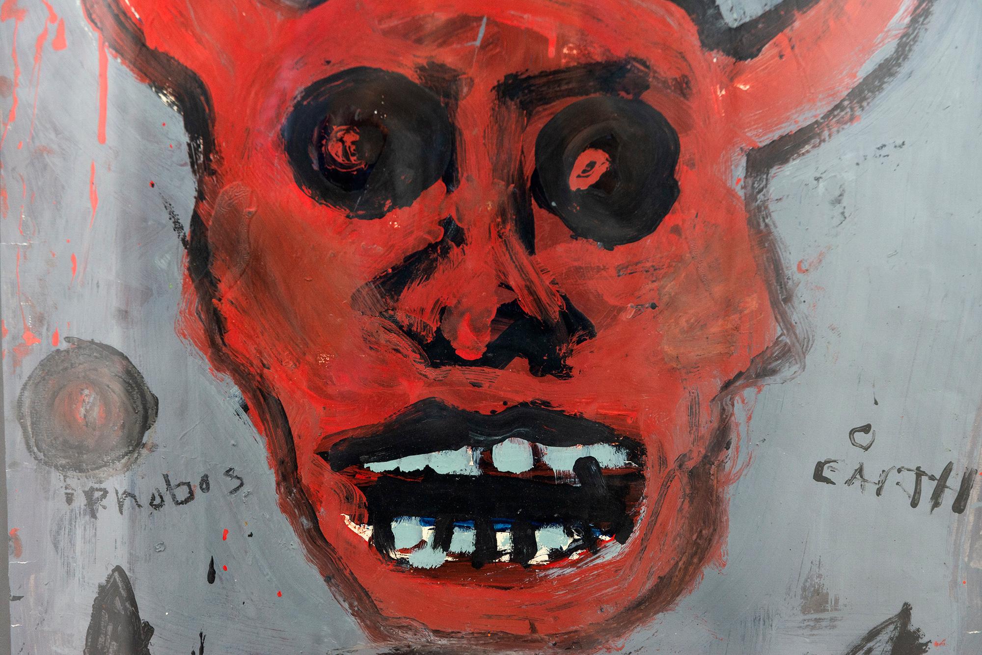 The Devil - figuratif, contemporain, dystopique, acrylique sur papier en vente 3