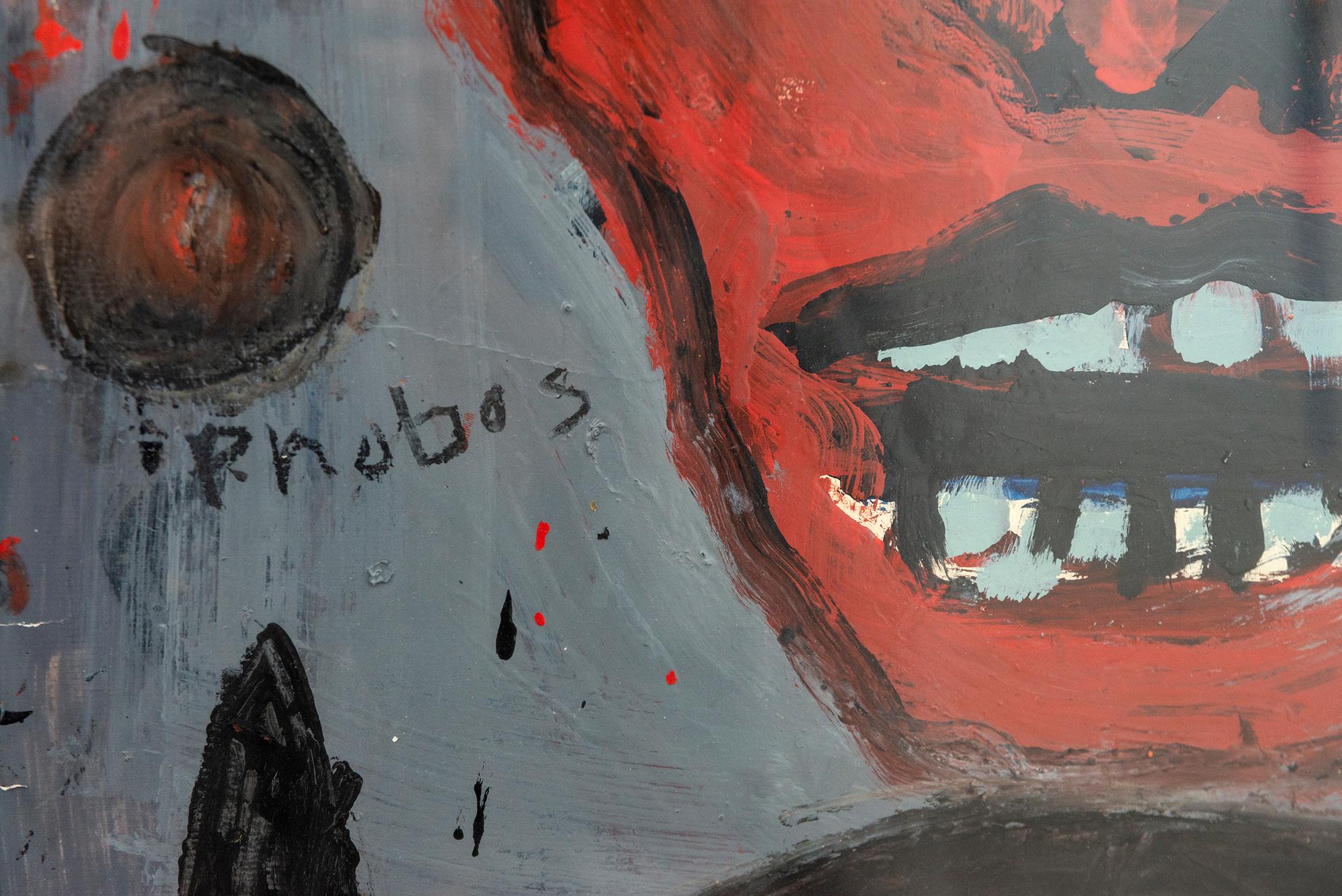 The Devil - figuratif, contemporain, dystopique, acrylique sur papier en vente 4