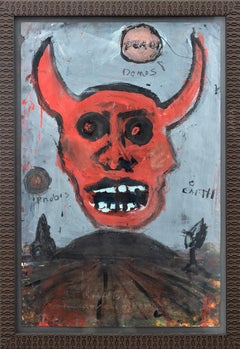 The Devil - figuratif, contemporain, dystopique, acrylique sur papier
