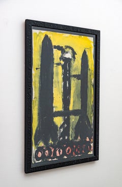 Untitled (War Machines) - figurative, contemporary, dystopian, acrylic on paper