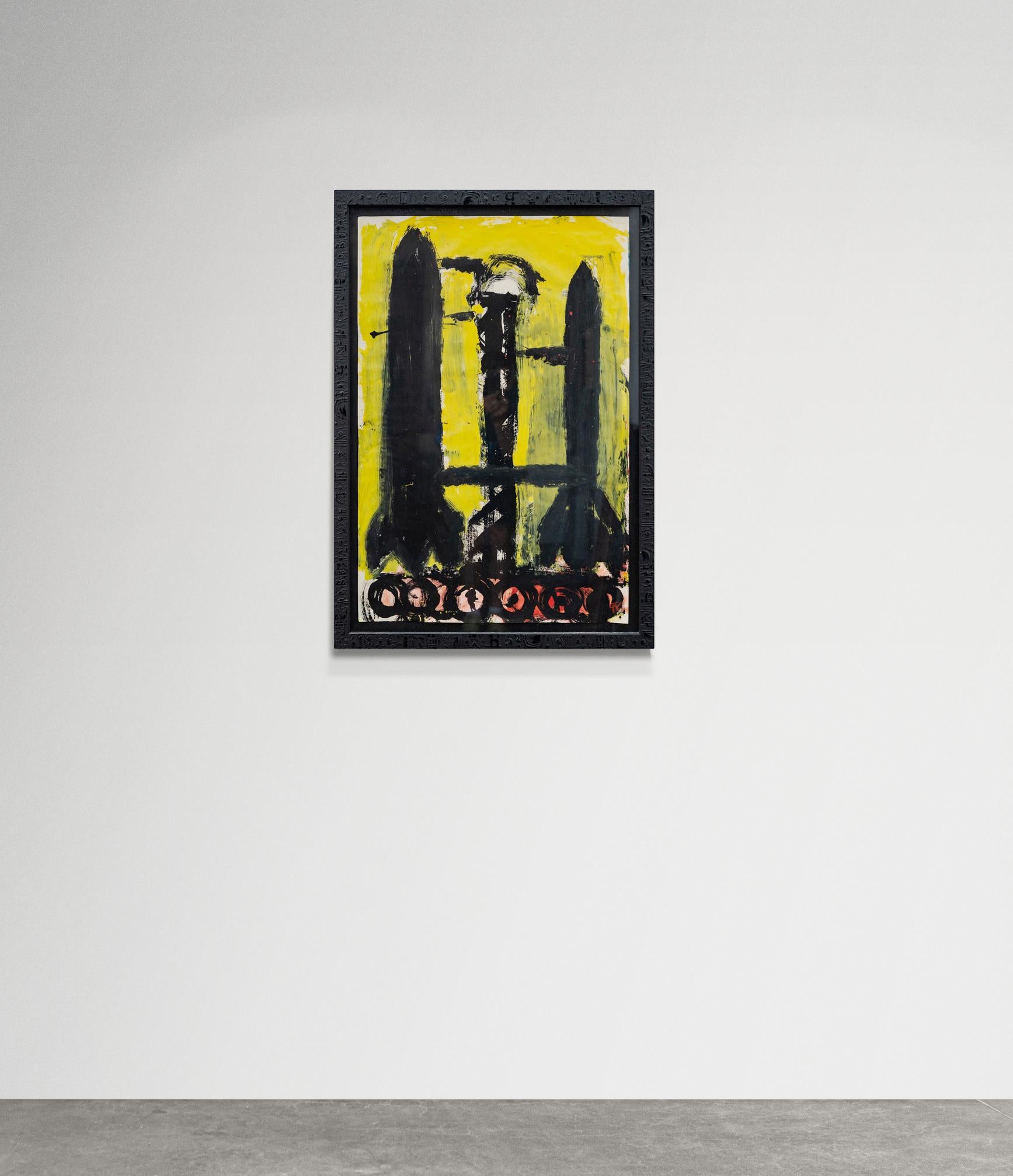 Sin título (Máquinas de guerra) - figurativo, contemporáneo, distópico, acrílico sobre papel - Painting Contemporáneo de John Scott
