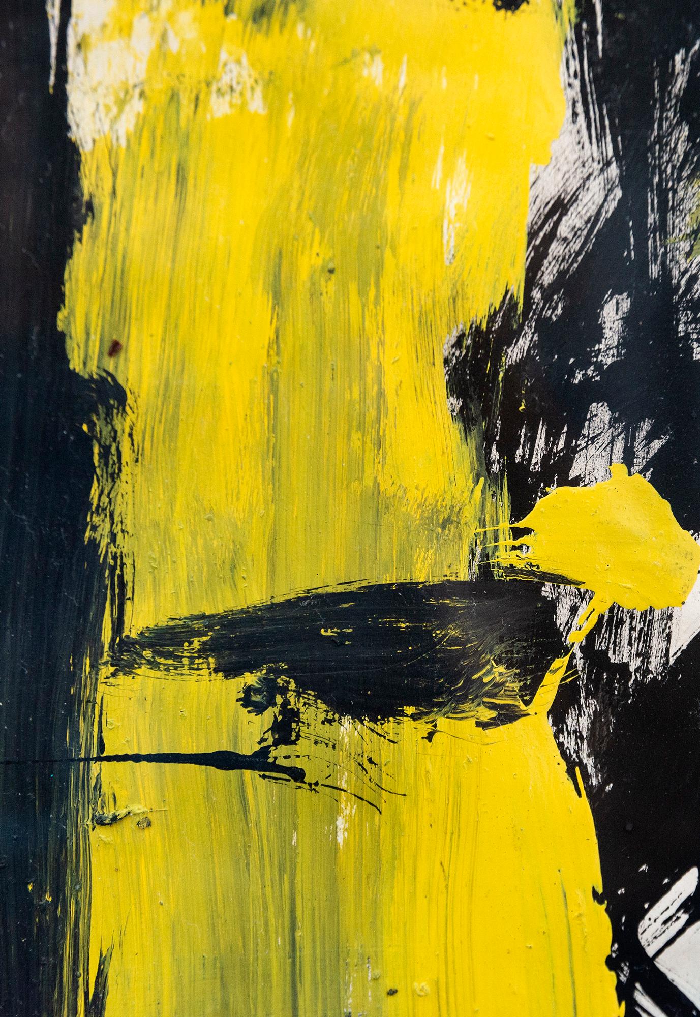 Sin título (Máquinas de guerra) - figurativo, contemporáneo, distópico, acrílico sobre papel - Figurative Painting Negro de John Scott