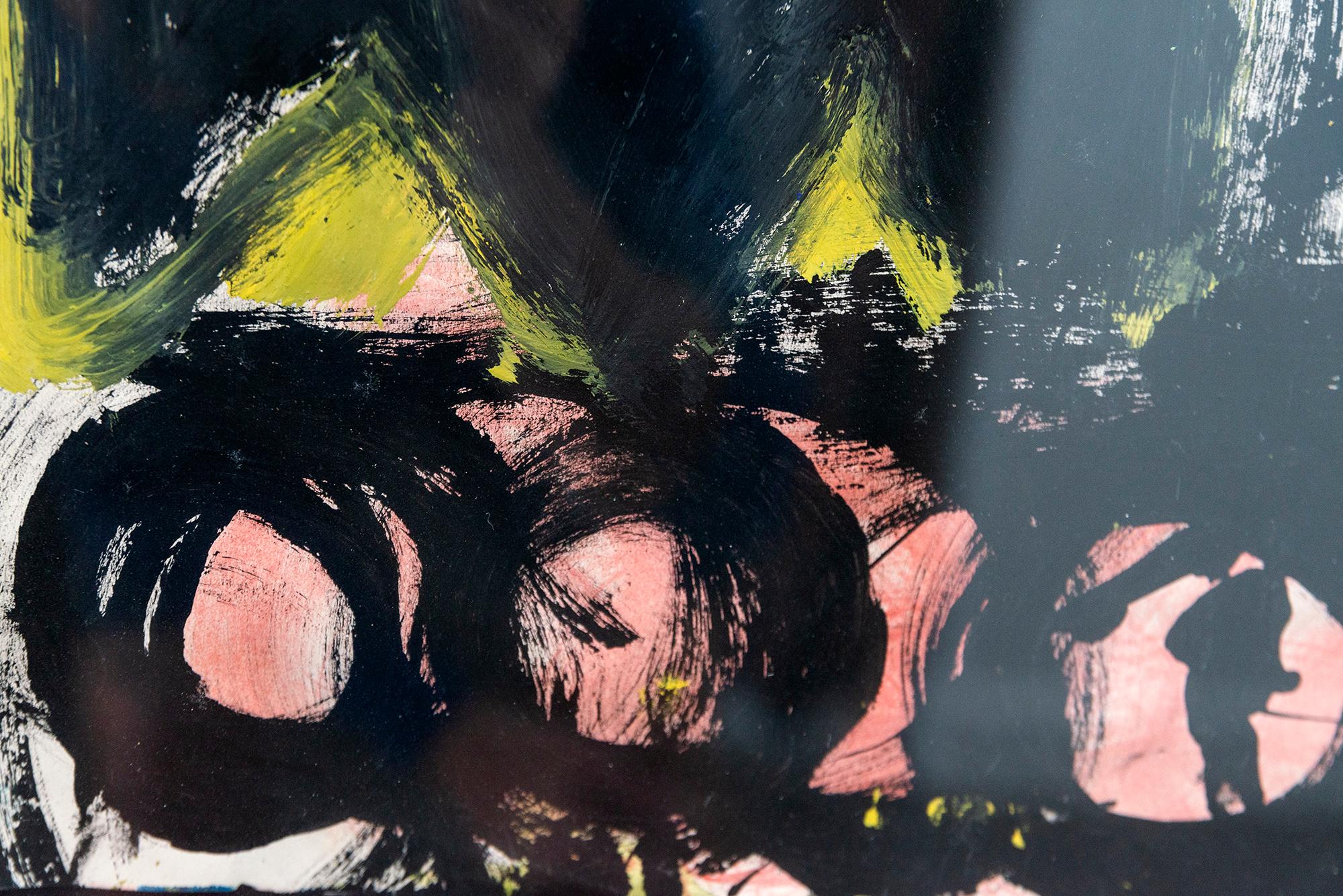 Sin título (Máquinas de guerra) - figurativo, contemporáneo, distópico, acrílico sobre papel en venta 1