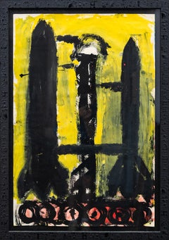 Vintage Untitled (War Machines) - figurative, contemporary, dystopian, acrylic on paper