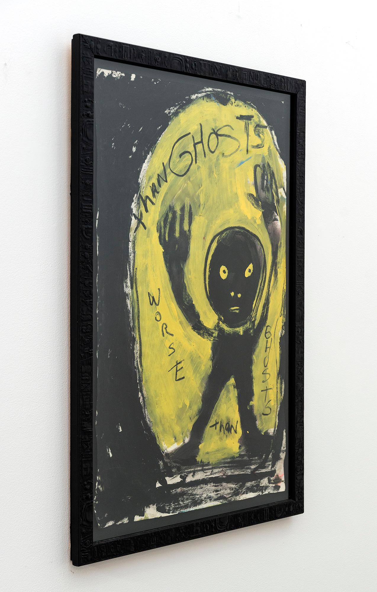 Worse than Ghosts - figurative, contemporary, dystopian, acrylic on paper - Painting by John Scott