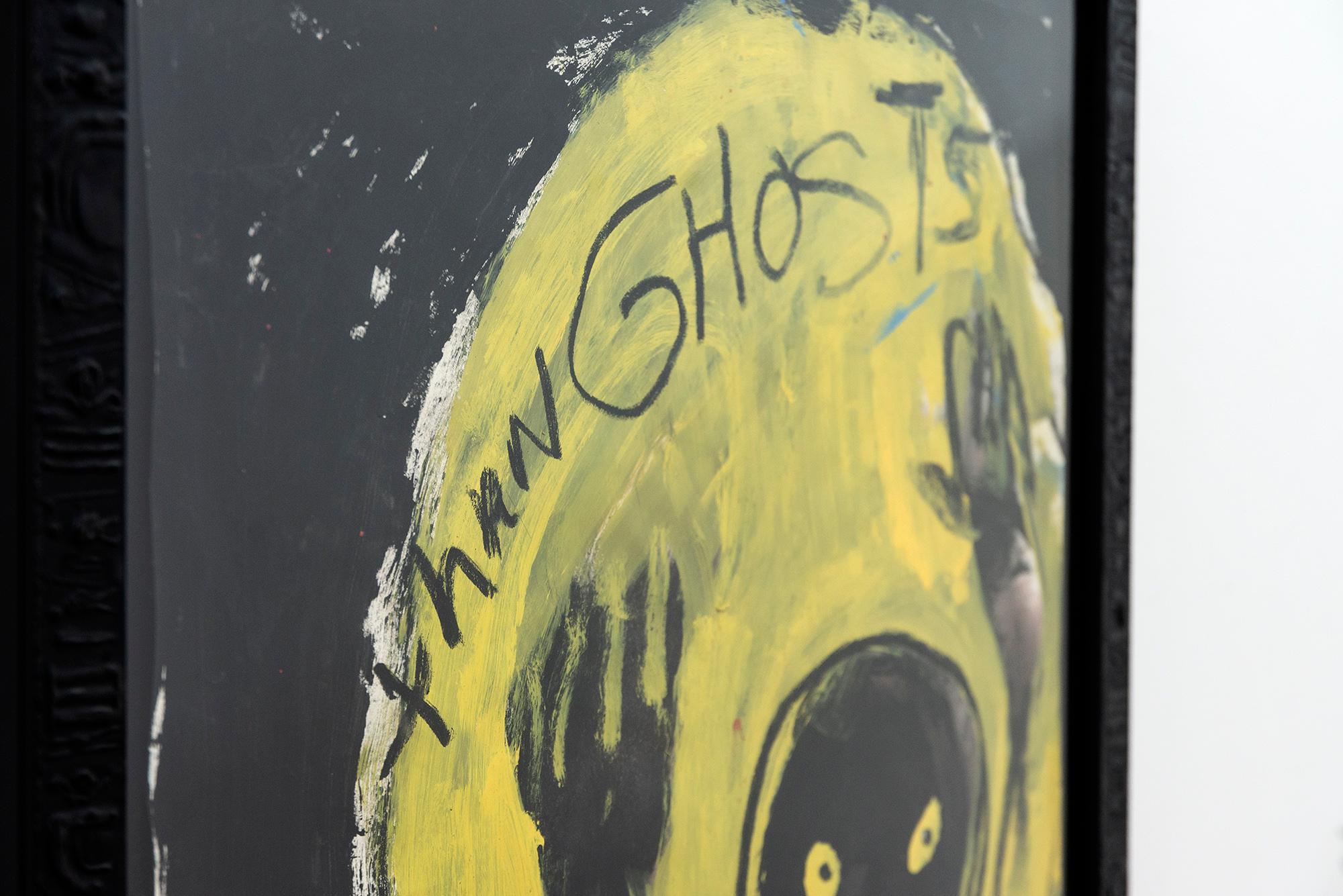 Worse than Ghosts - figurative, contemporary, dystopian, acrylic on paper - Black Figurative Painting by John Scott