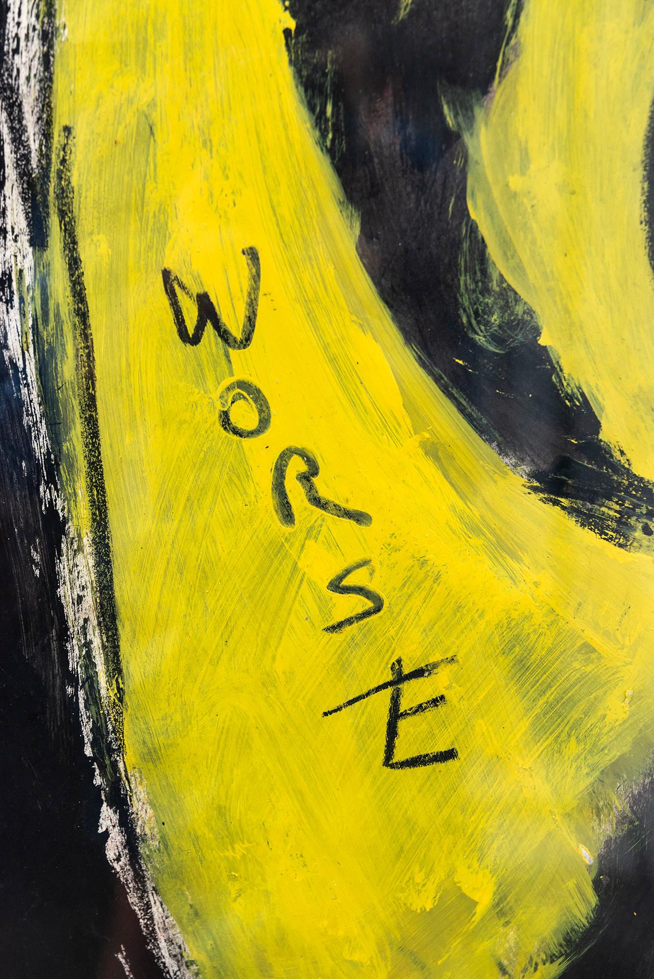 John Scott’s contemporary graphic paintings are reminiscent of street art.

Art critics admired the provocative, bold artwork of John Scott, whose imagery is informed by his working-class upbringing during the era of the Cold War. Scott is credited