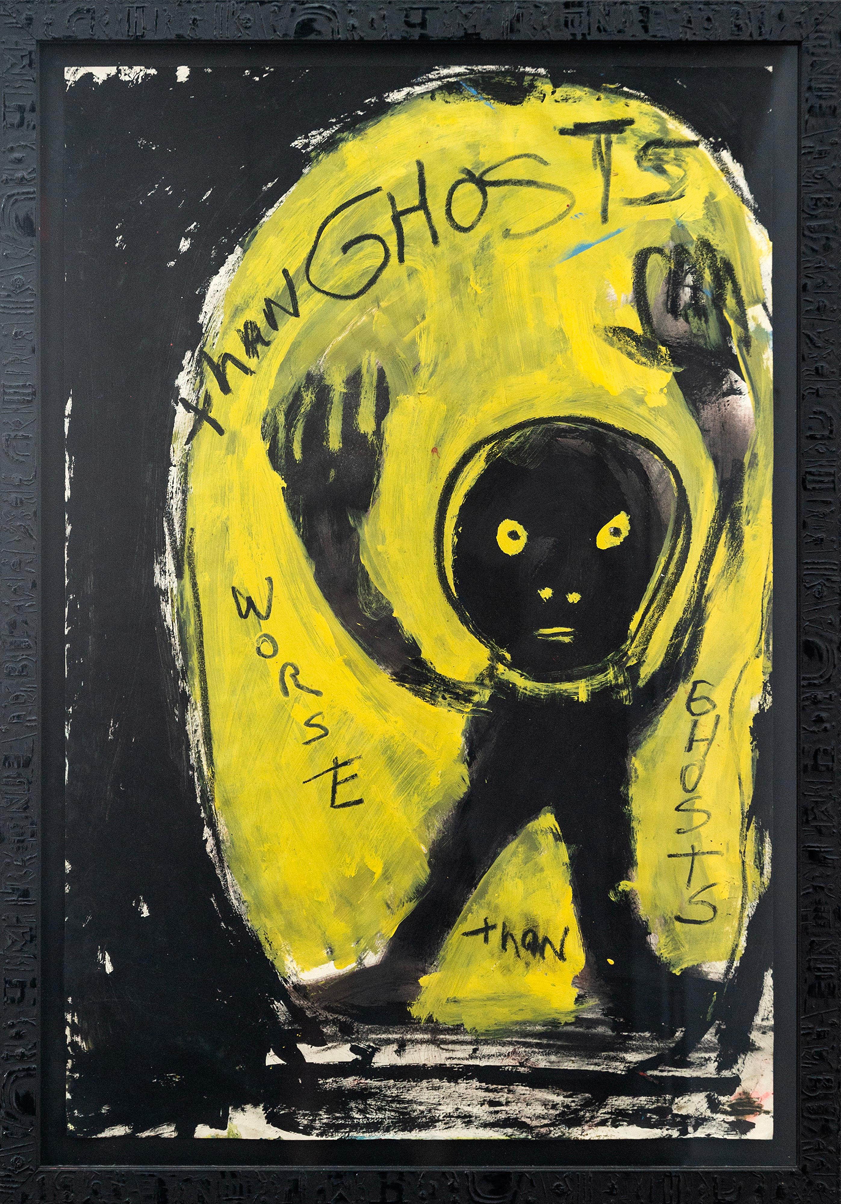 Worse than Ghosts - figurative, contemporary, dystopian, acrylic on paper