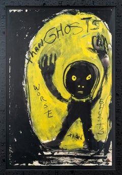 Worse than Ghosts - figurative, contemporary, dystopian, acrylic on paper