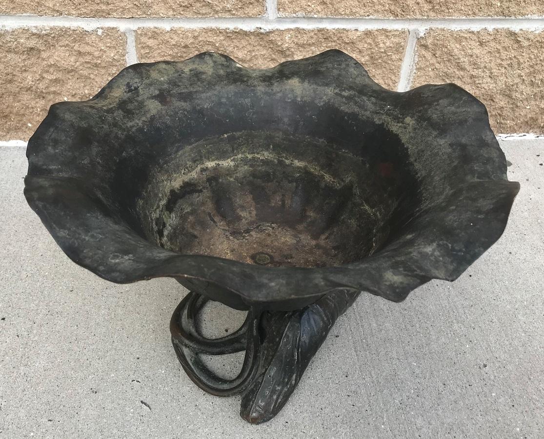 Arts and Crafts John Scott Bradstreet Bronze Lotus For Sale